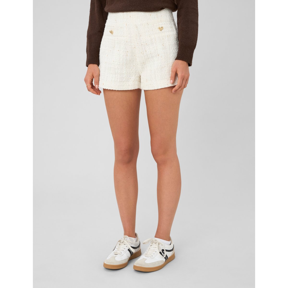 Short habillé texturé blanc écru, BZB