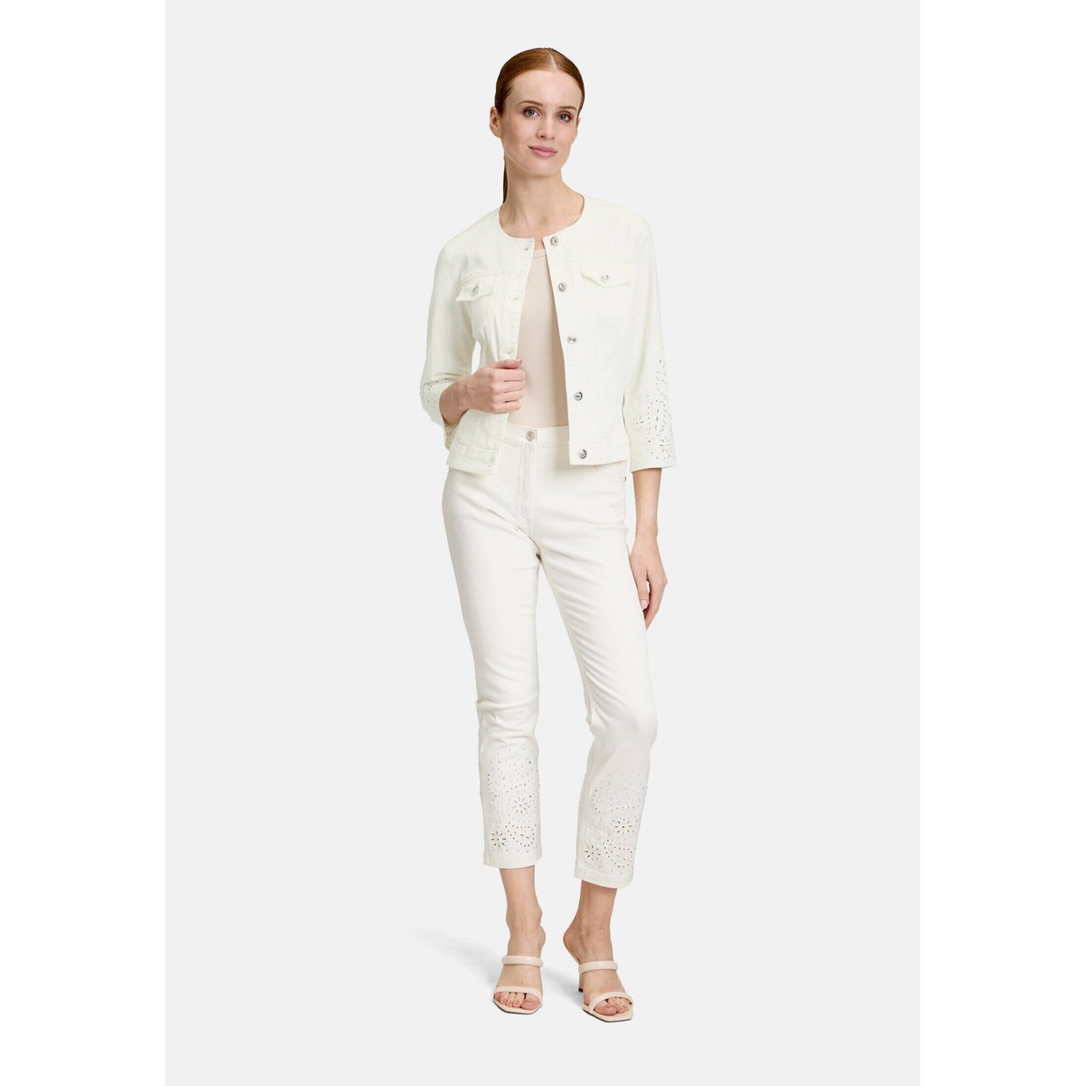 Veste en jean à manches 3/4 blanc, BETTY BARCLAY