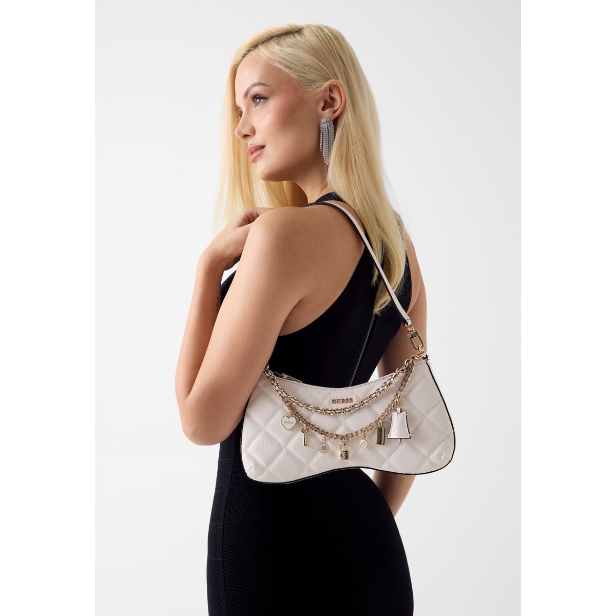 Sac À Bandoulière Libby crème, GUESS