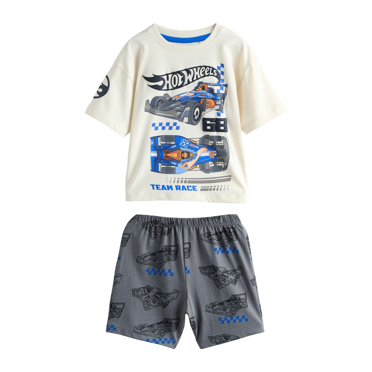 Pyjama court hot wheels, lot de 2 bleu/blanc, NEXT