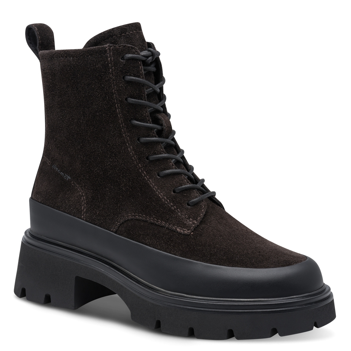 Bottine talon bloc gris laque, TAMARIS