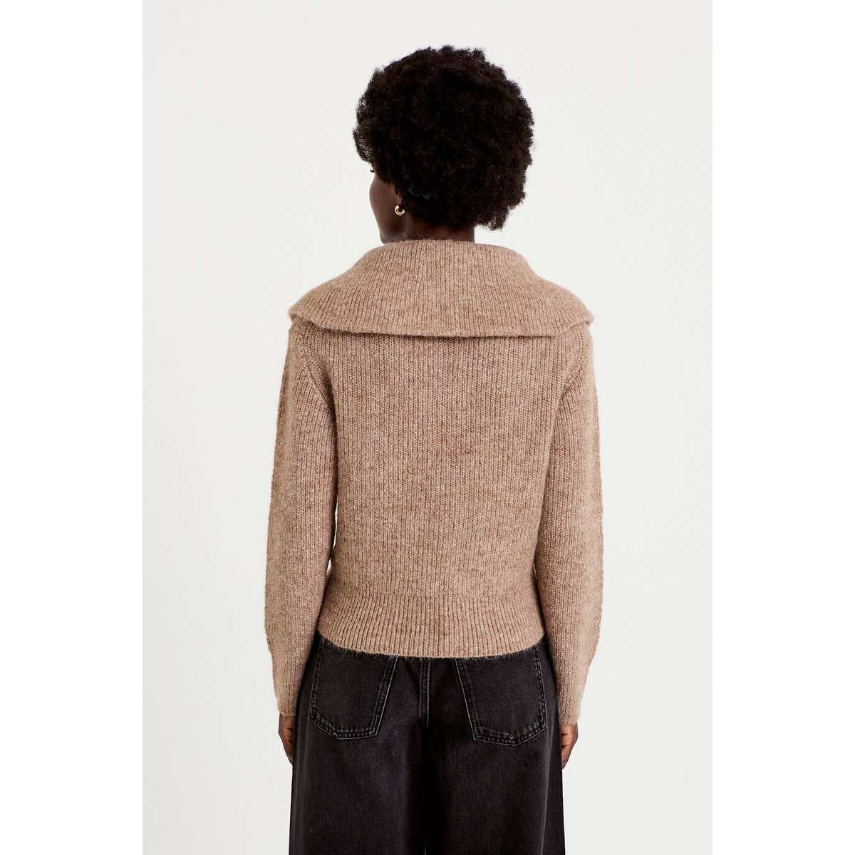 Pull col camionneur manches longues beige, CACHE CACHE