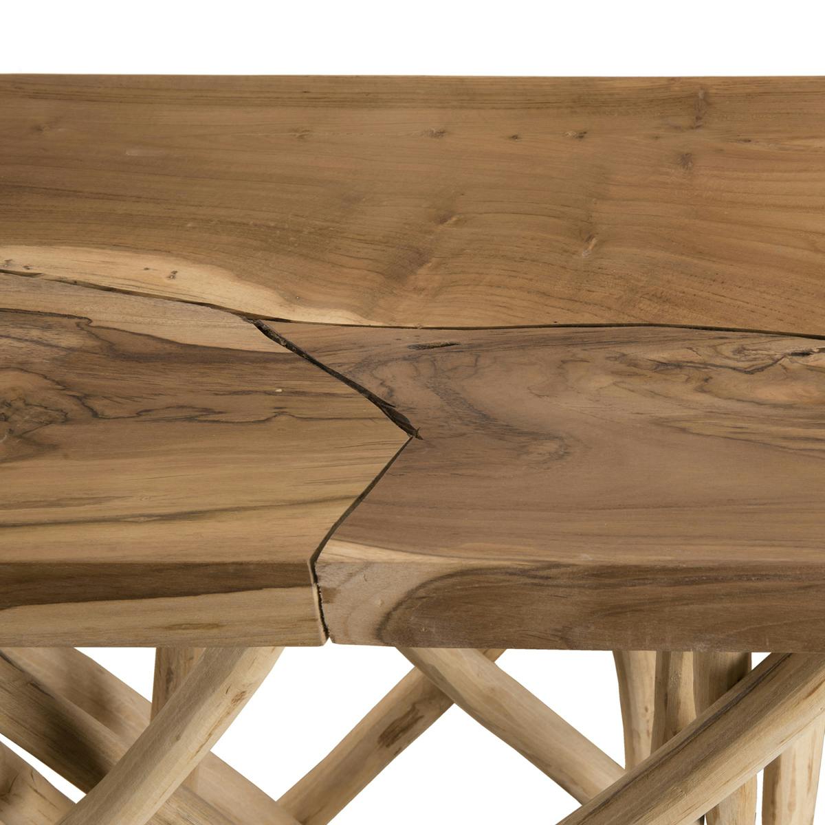 Console en bois de teck et bois flotté style exotique 120cm JAIPUR bois naturel, PIER IMPORT