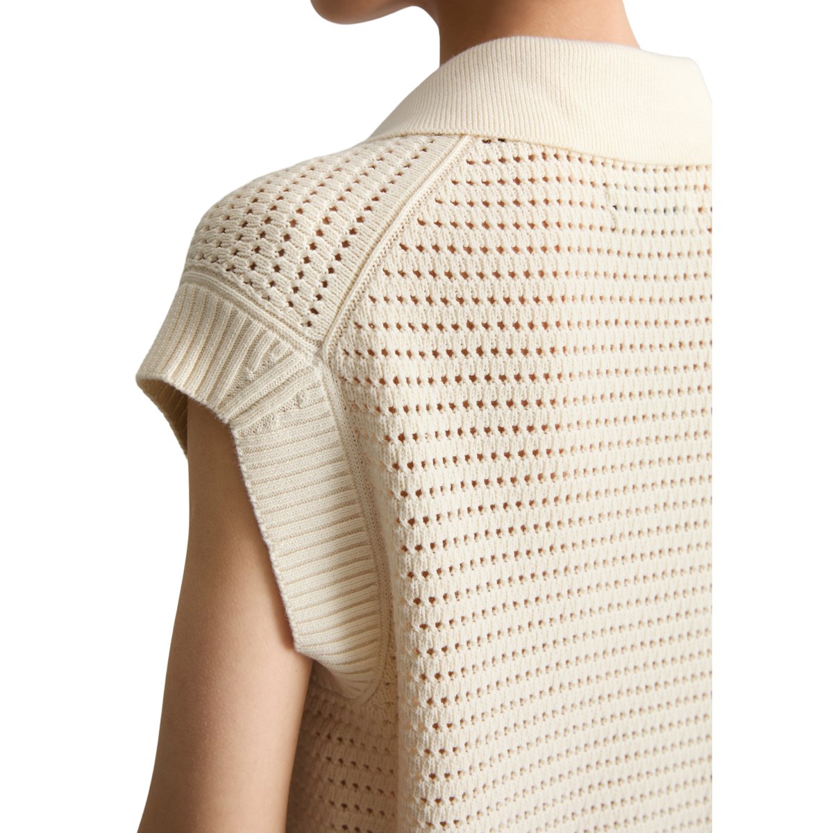 Pull-over régulier en coton organique blanc, MARC O’POLO DENIM