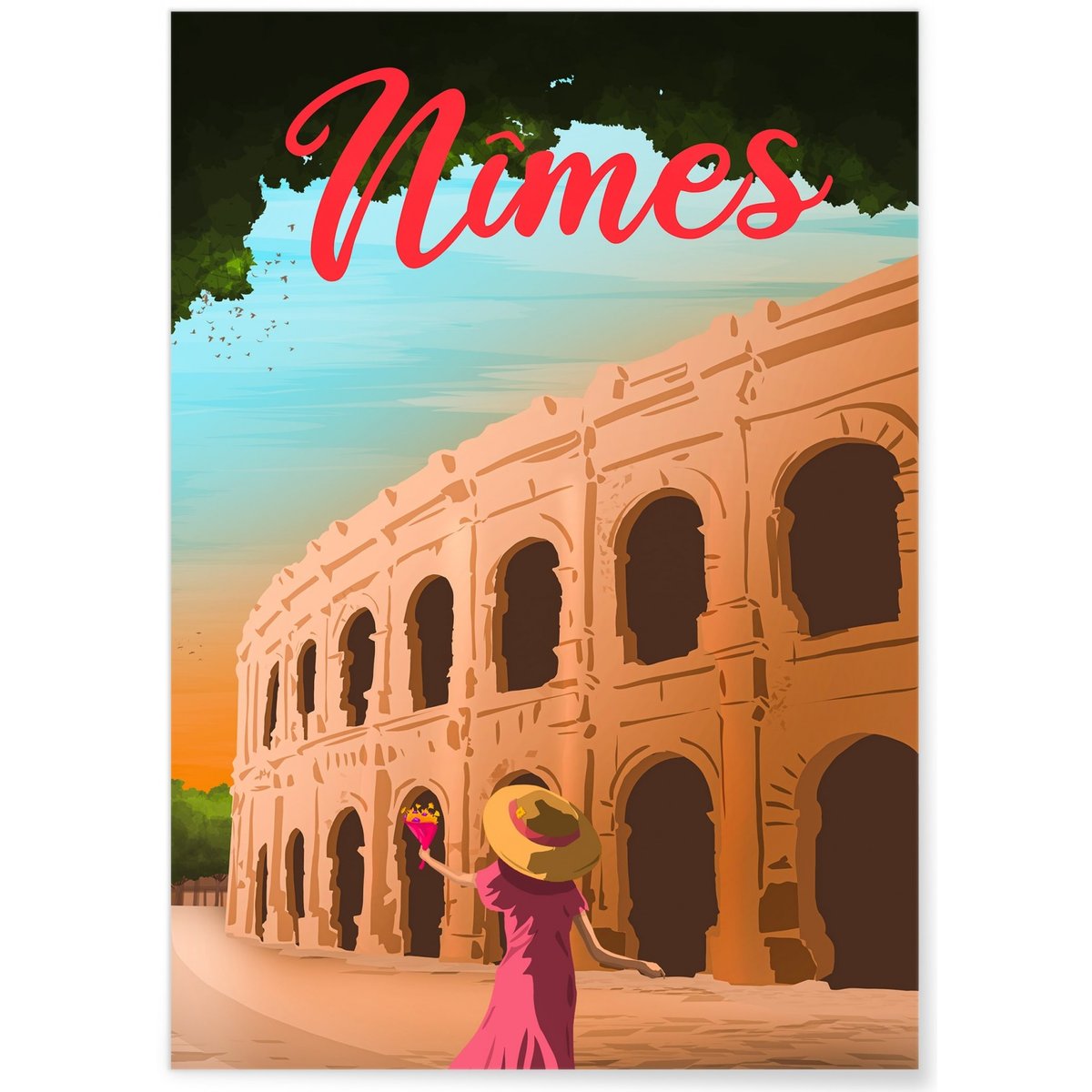 Affiche ville Nîmes blanc, L'AFFICHERIE