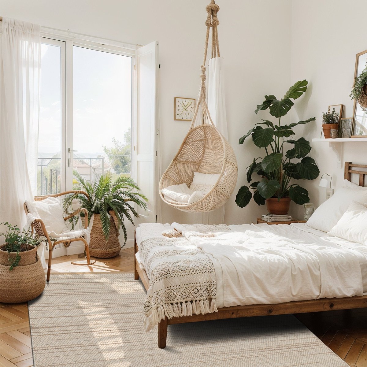 Tapis fait main en laine de nouvelle Zelande et jute MARIUS beige sable, AFK LIVING