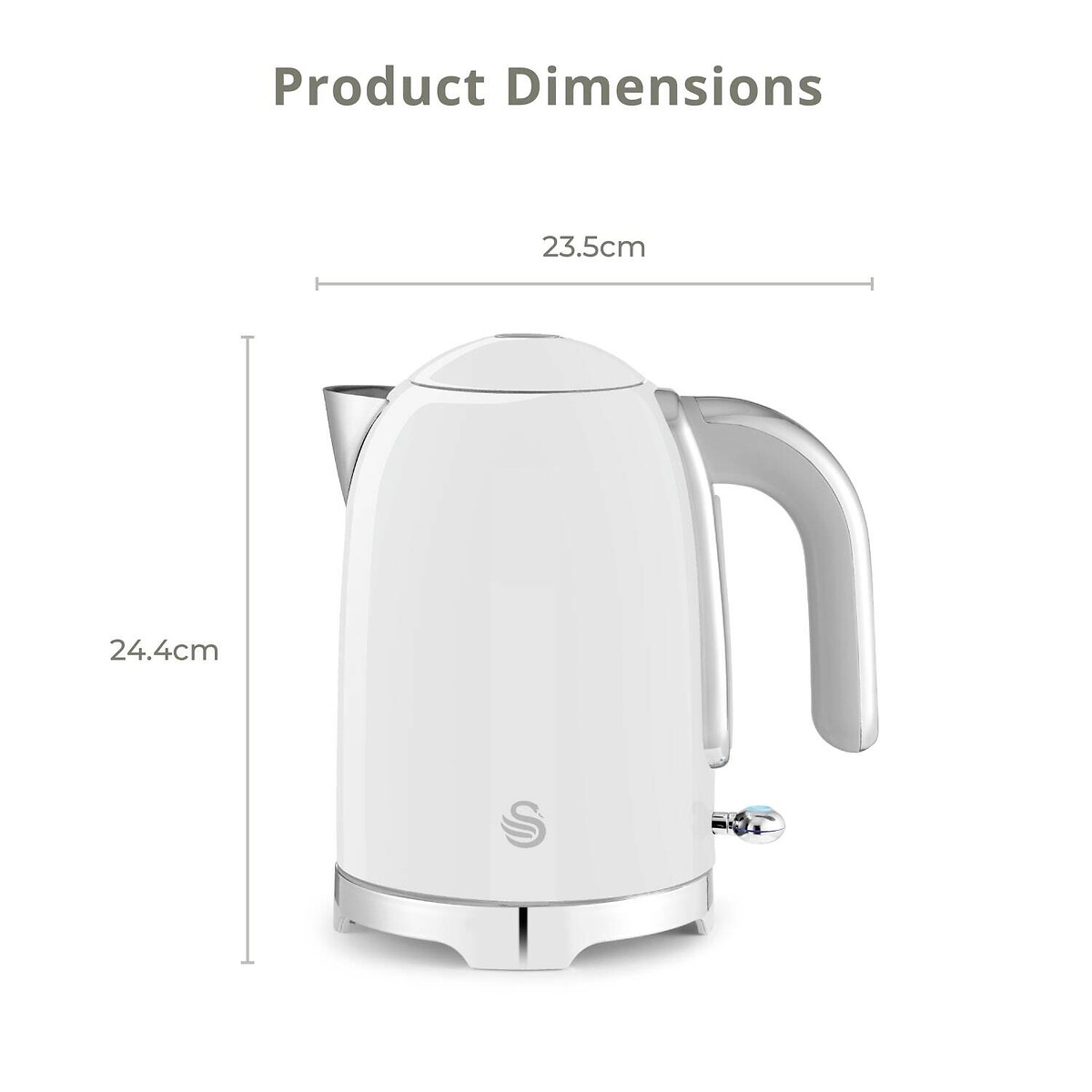 Solace 1.7L Stainless Steel Jug Kettle white, SWAN