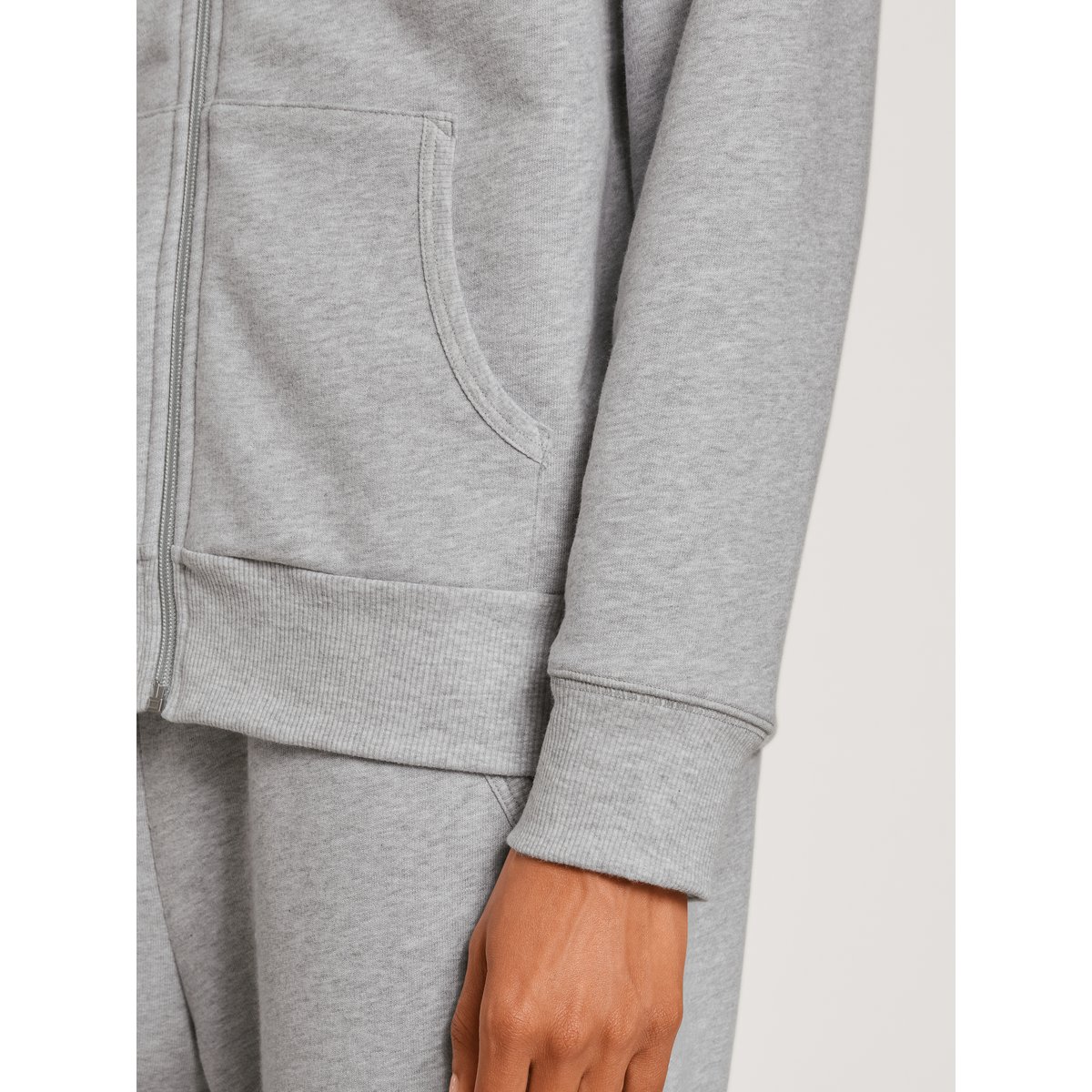 Veste, Cradle to Cradle Certified® manches longues Coton LOUNGE & RELAX gris mélangé, CALIDA