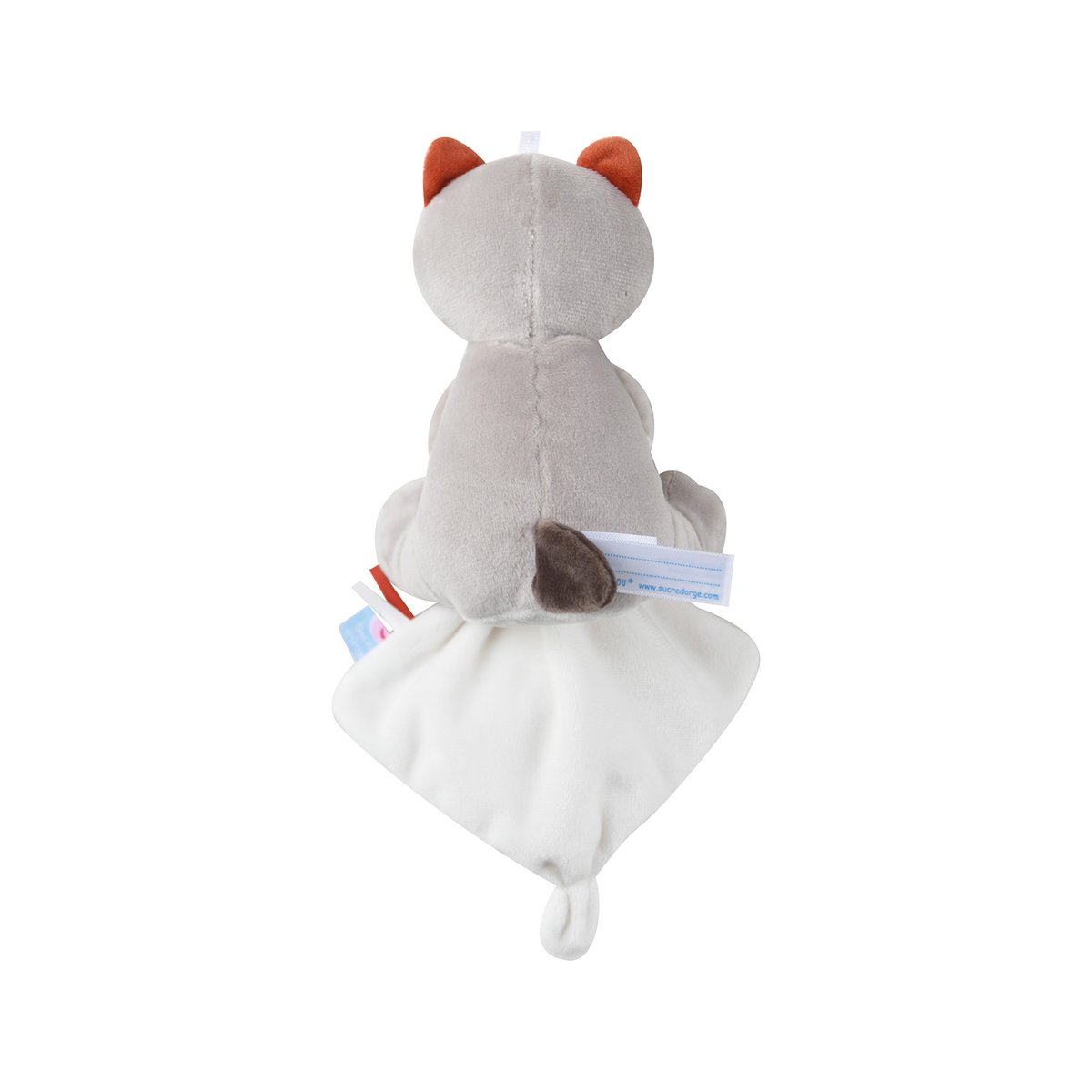 Doudou mouchoir raton laveur velours doux beige, SUCRE D'ORGE