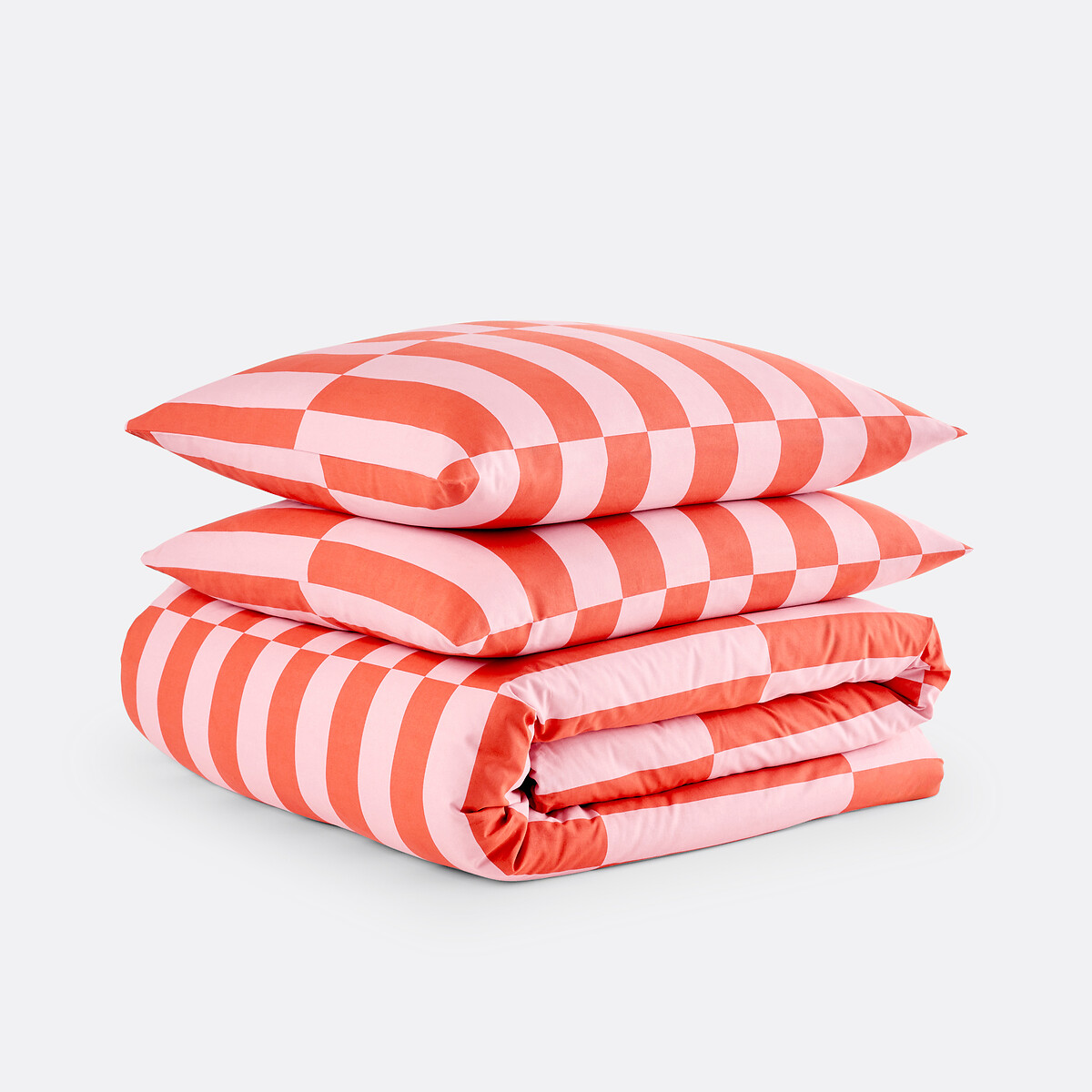 Tabaka Red 50% Recycled Cotton Duvet Cover pink/red, LA REDOUTE INTERIEURS