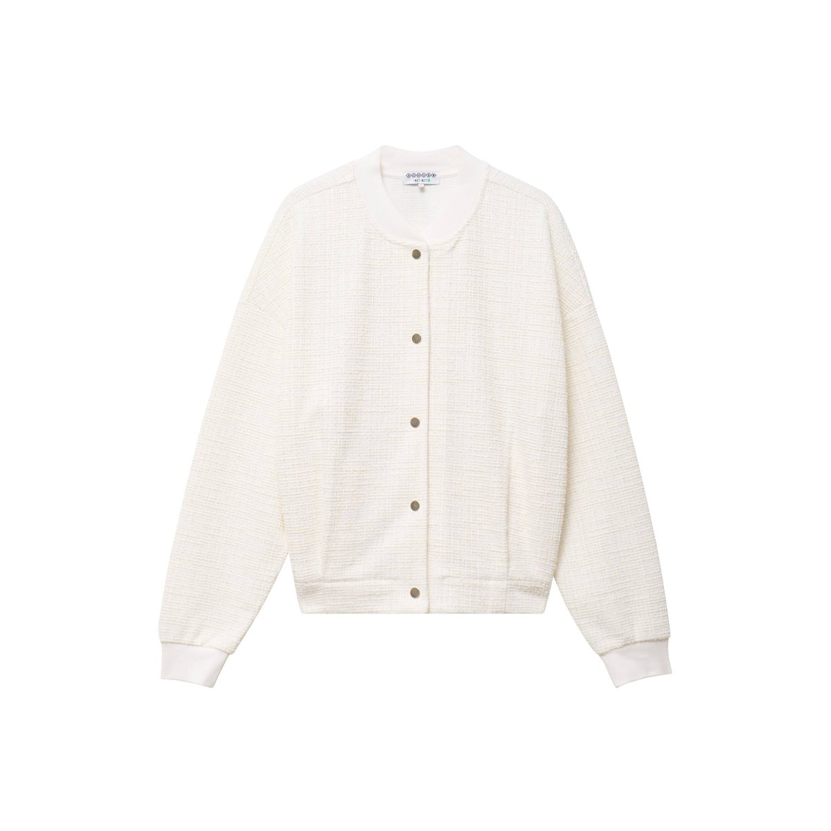 Veste droite manches longues tweed ecru, BONOBO