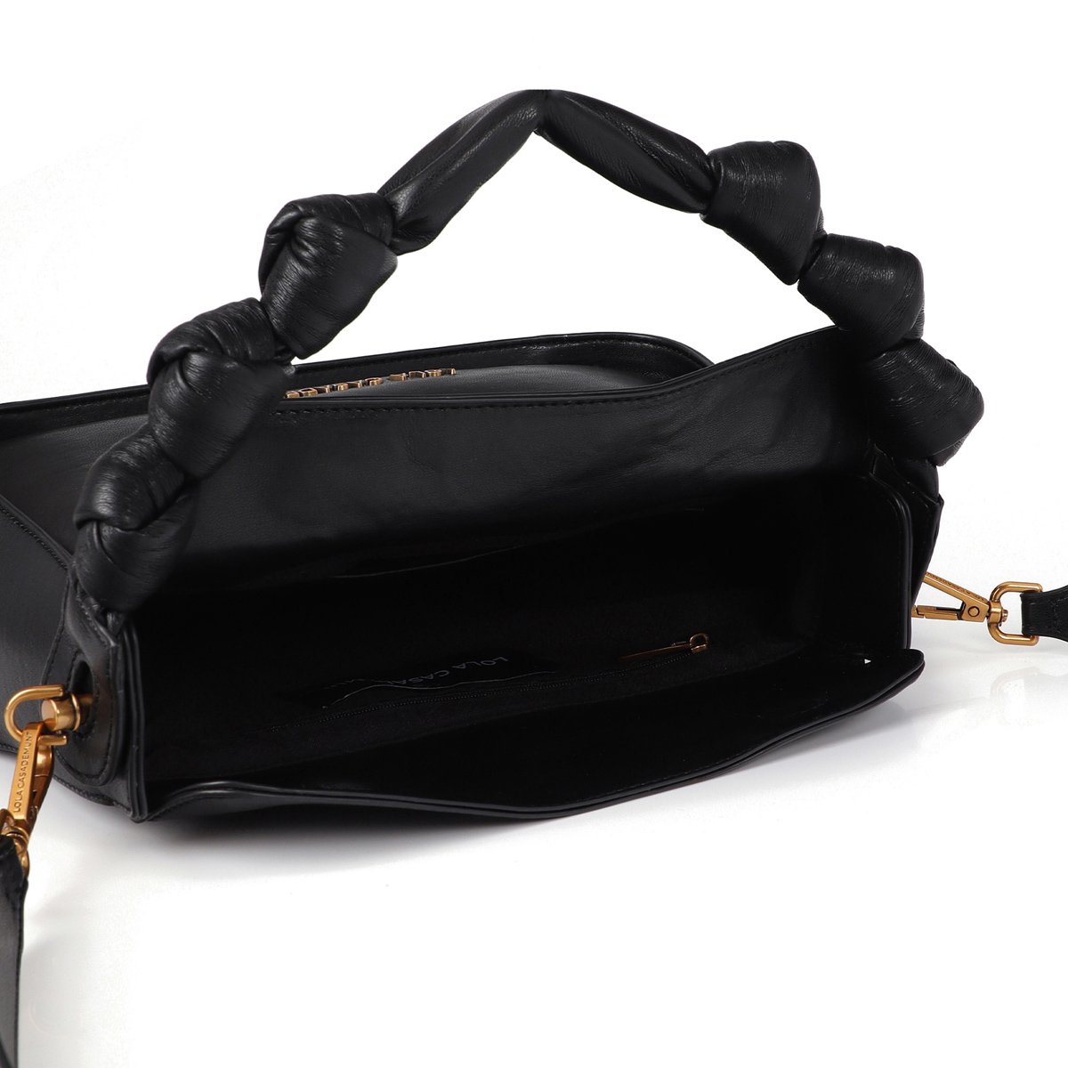 Mini sac à bandoulière avec anses nouées noir, LOLA CASADEMUNT