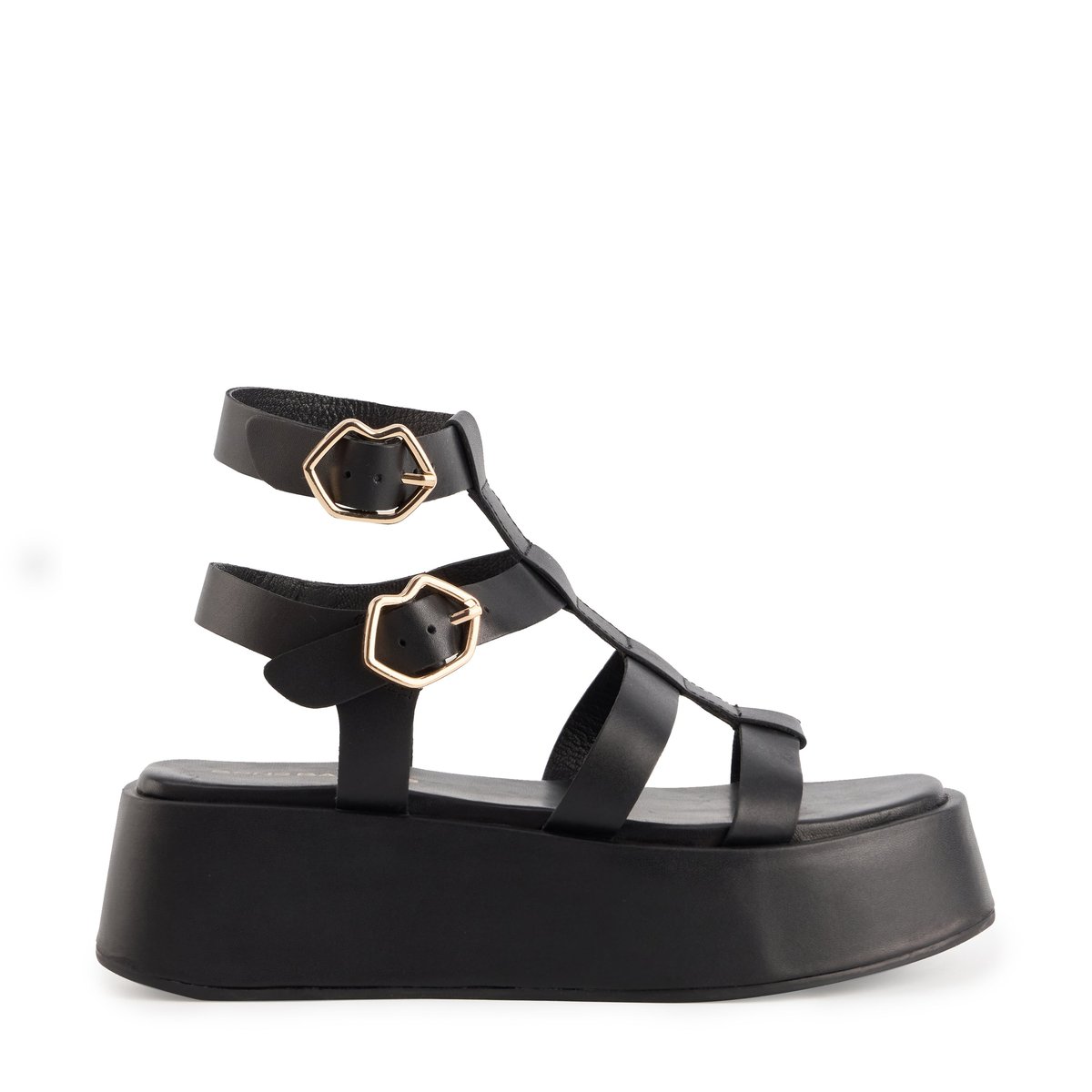 Sandales En Cuir Achillia Cuir noir, BONS BAISERS