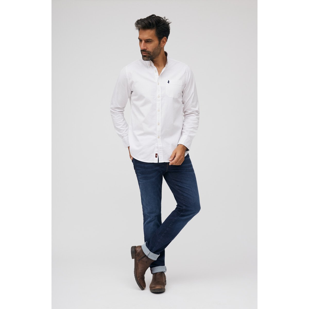 Chemise gabardine de coton blanc, MCS