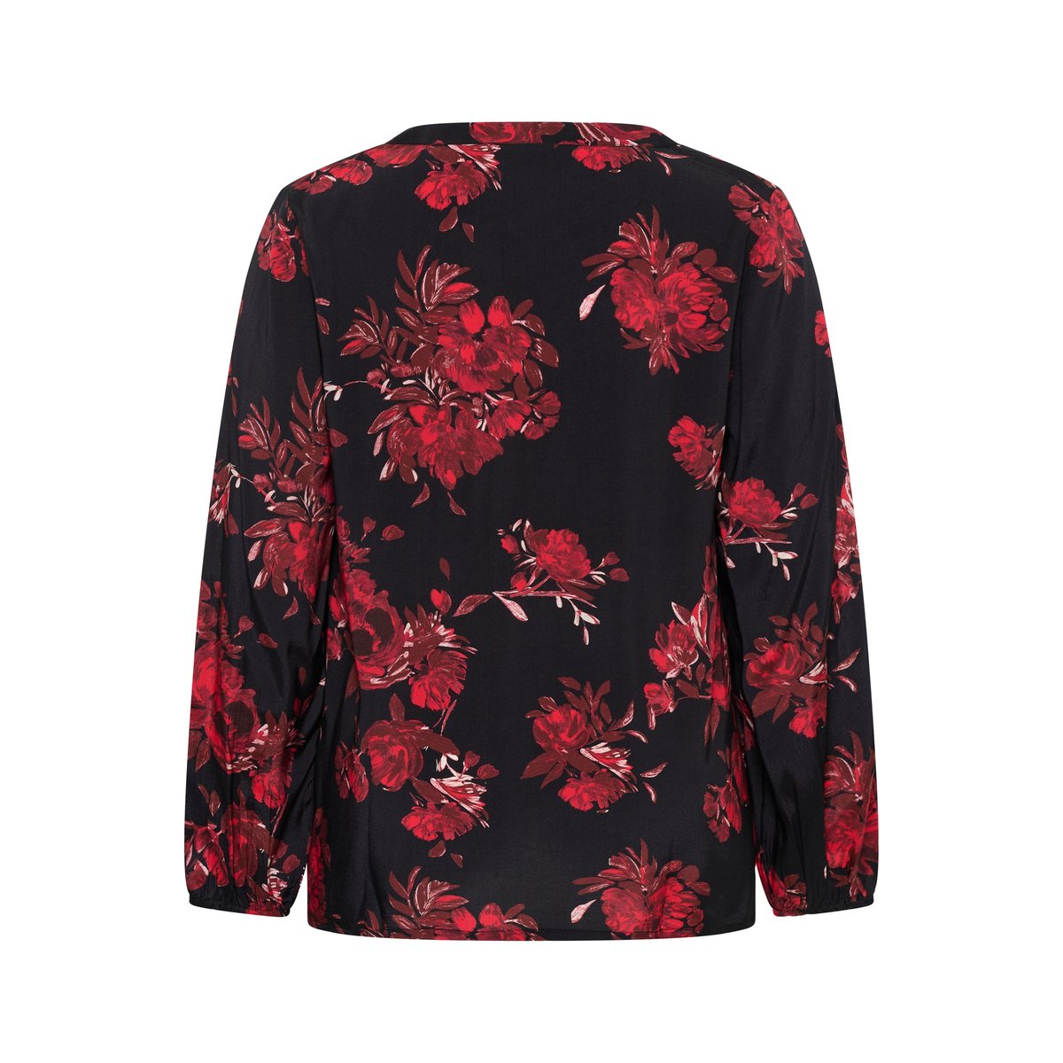 Blouse à manches longues noir rouge black/red flower, KAFFE CURVE
