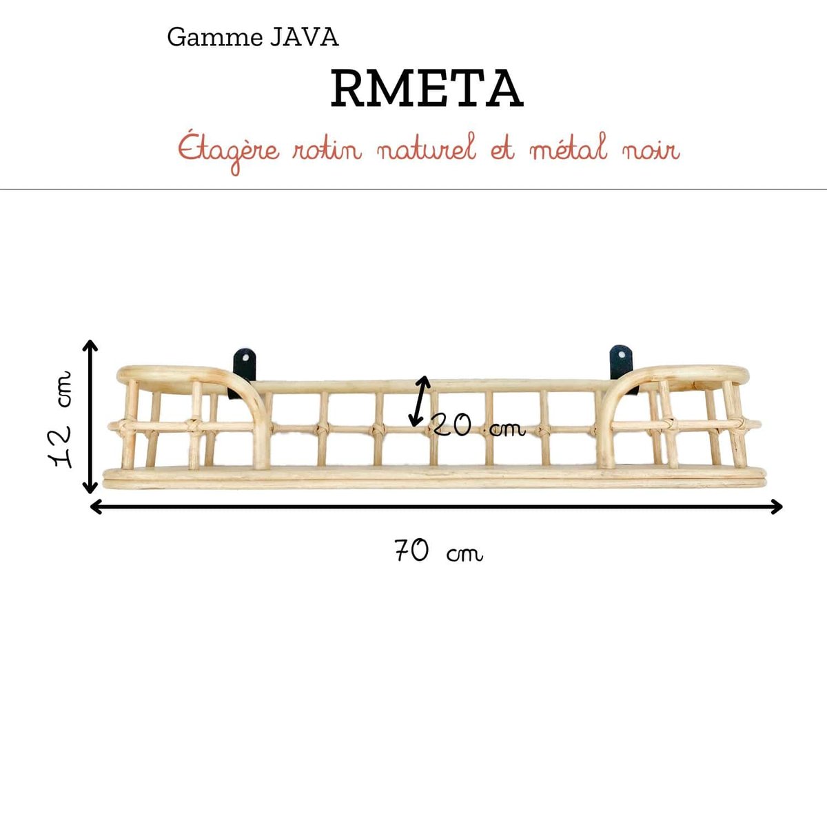 Etagère rotin naturel et métal - JAVA rotin blanchi, SAUDARA COLLECTIONS