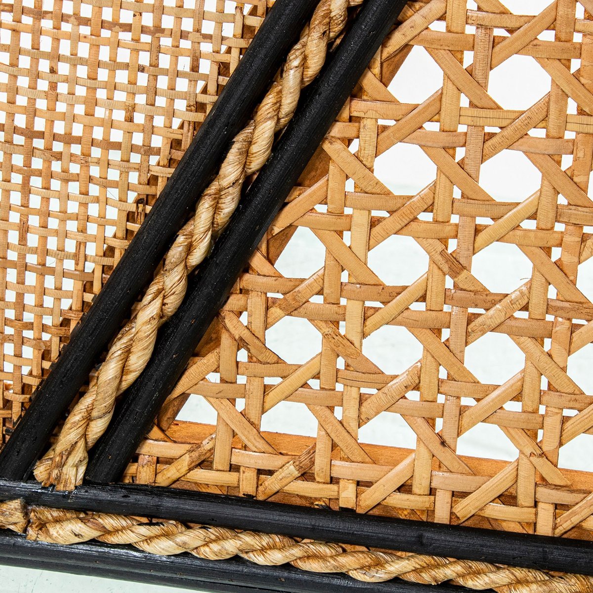 Tête de lit rotin bicolore 100x60x2.5cm bois, WADIGA