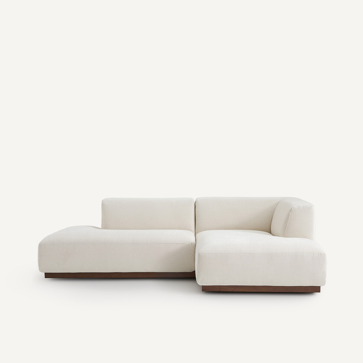 Canapé d'angle droit velours chenille, Jacopo blanc, AM.PM