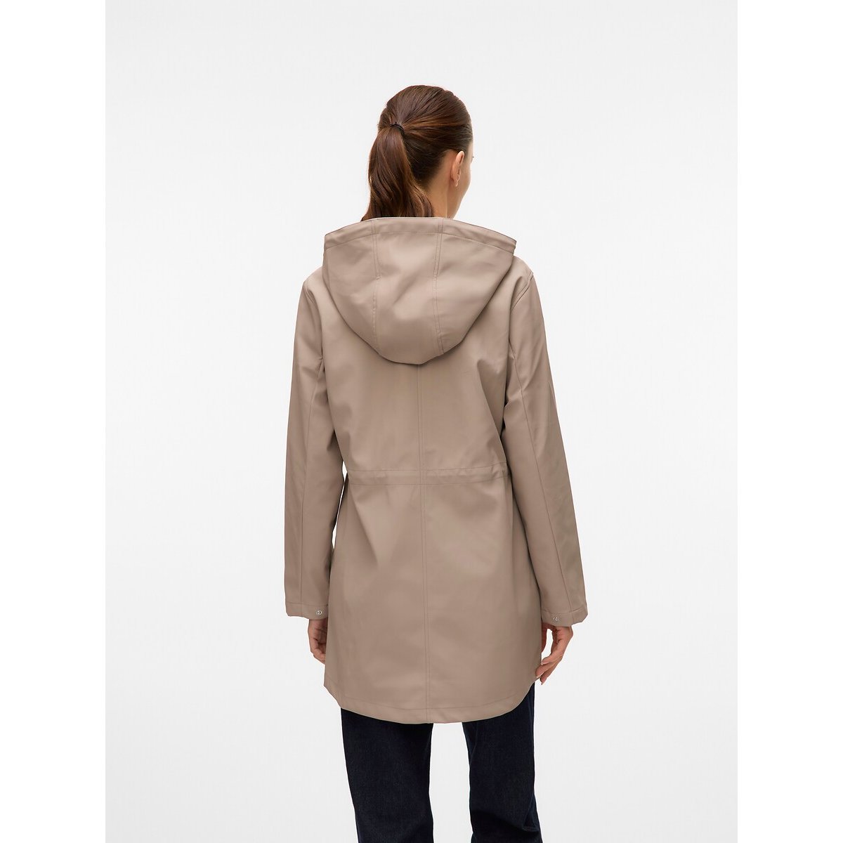 Ciré mi-long à capuche beige taupe, VERO MODA