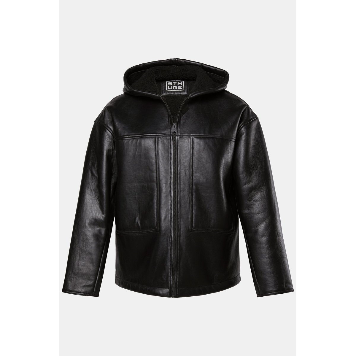 Veste en cuir nappa noir, STHUGE