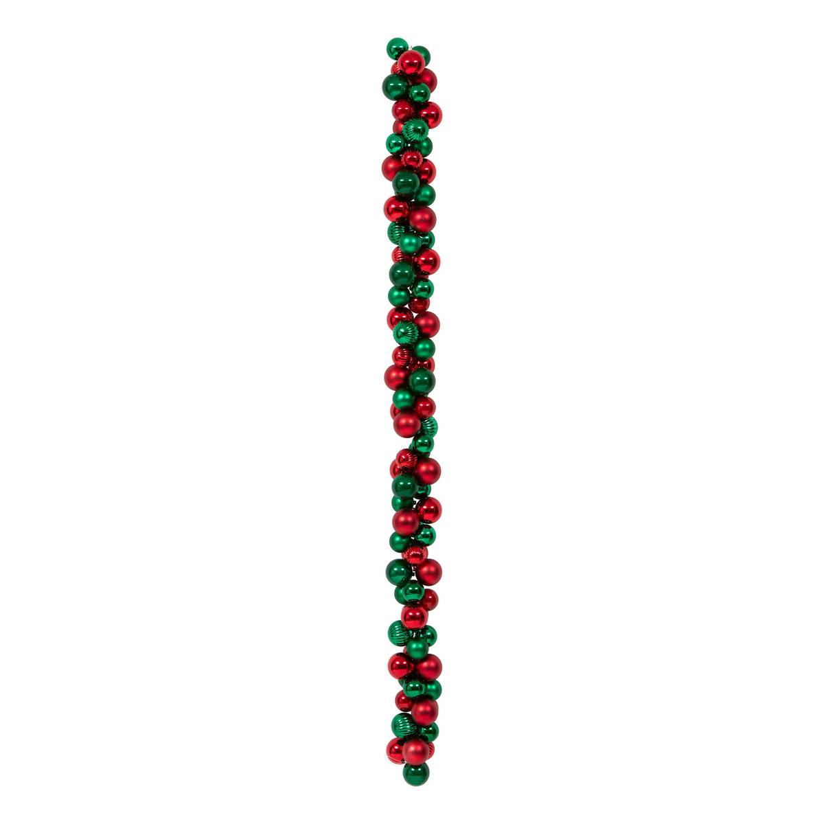 GDN PLAST GRAPPE BOULES 150CM rouge/vert, FEERIC LIGHTS & CHRISTMAS