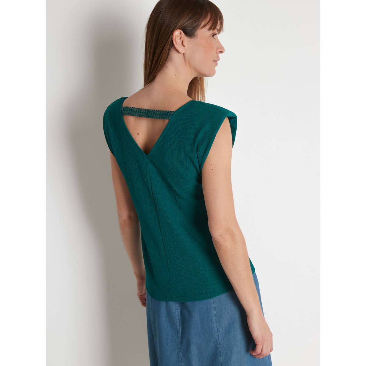 Tee-shirt dos fantaisie vert, DAXON