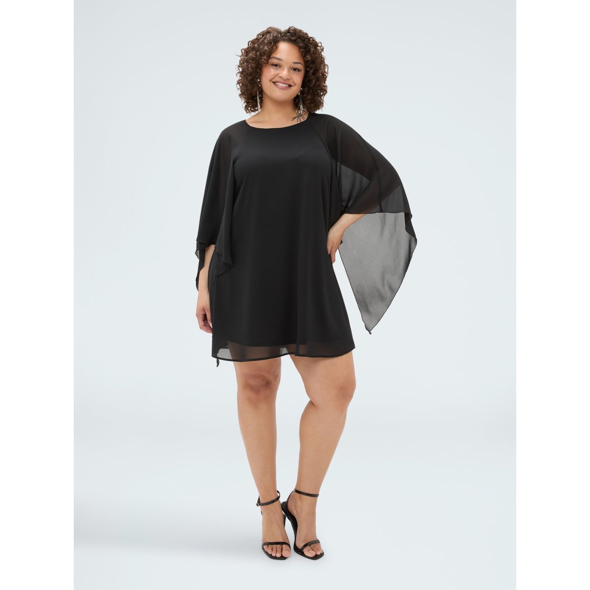 Robe avec manches kimono maxi noir, FIORELLA RUBINO