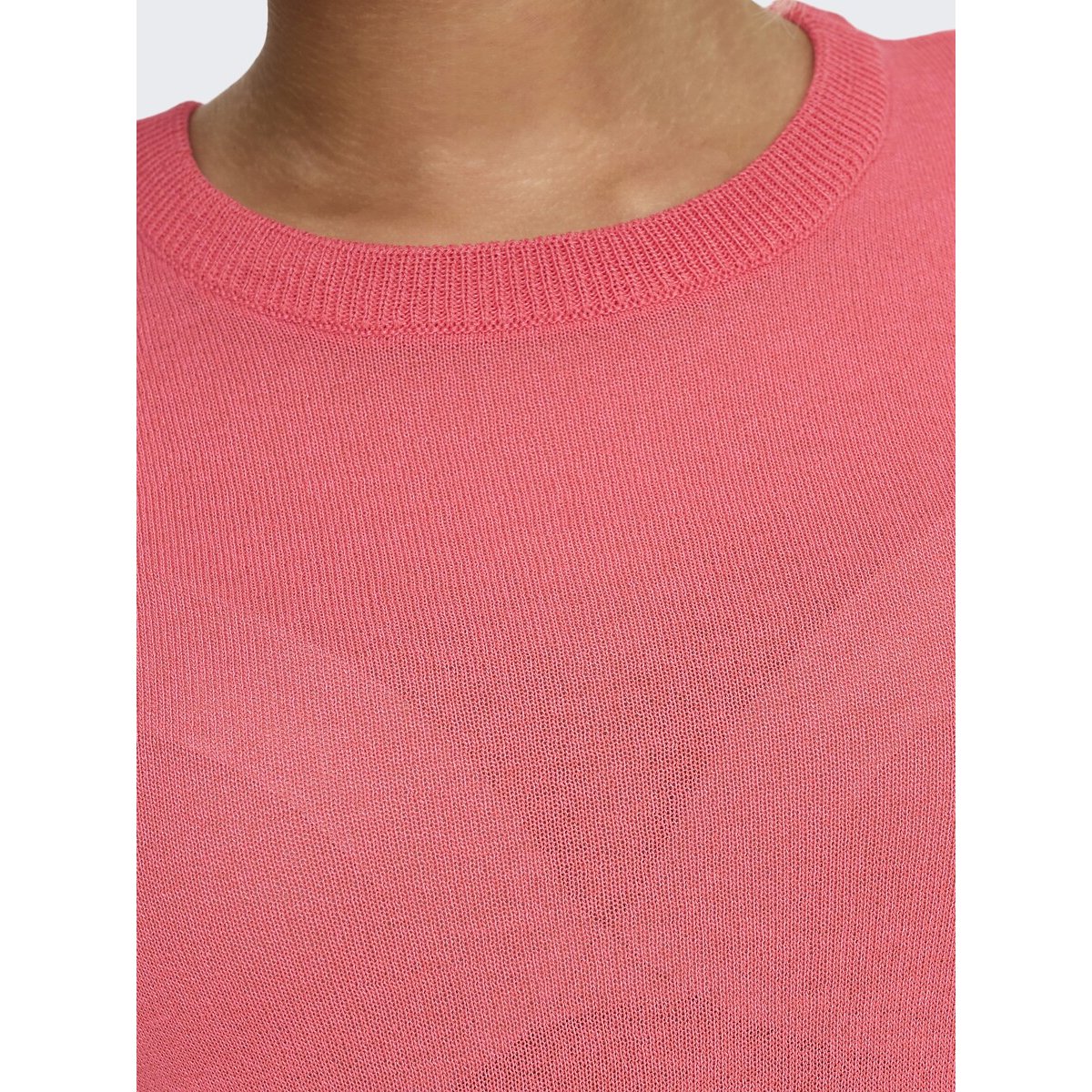 Pull scollo rotondo maniche corte rosa, ONLY