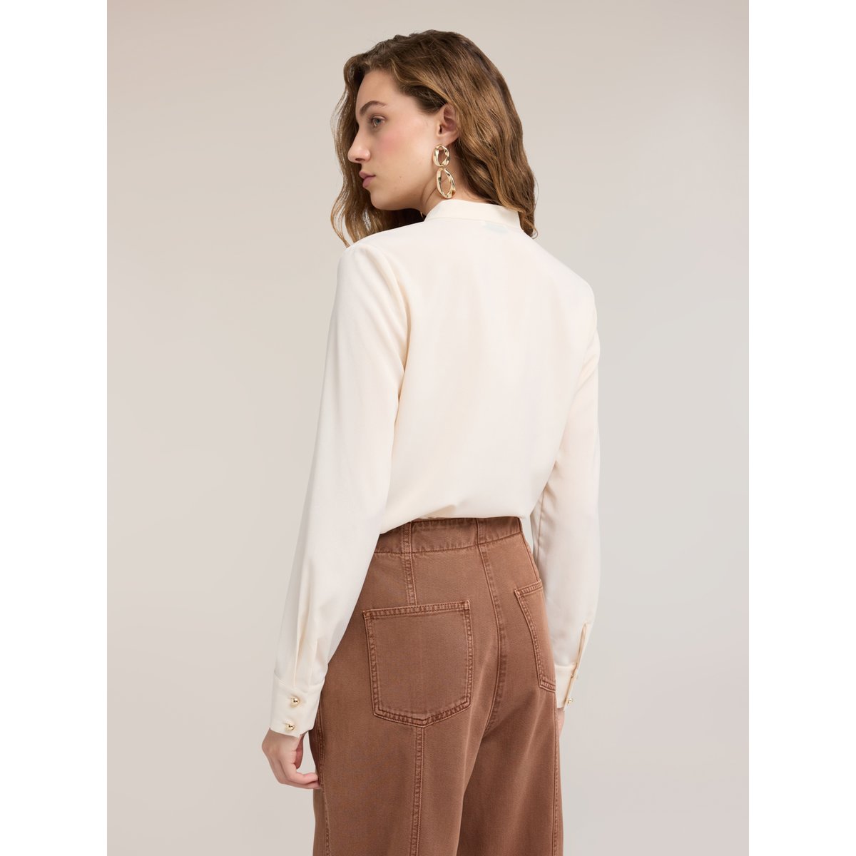 Chemise à volant asymétrique blanc, MOTIVI