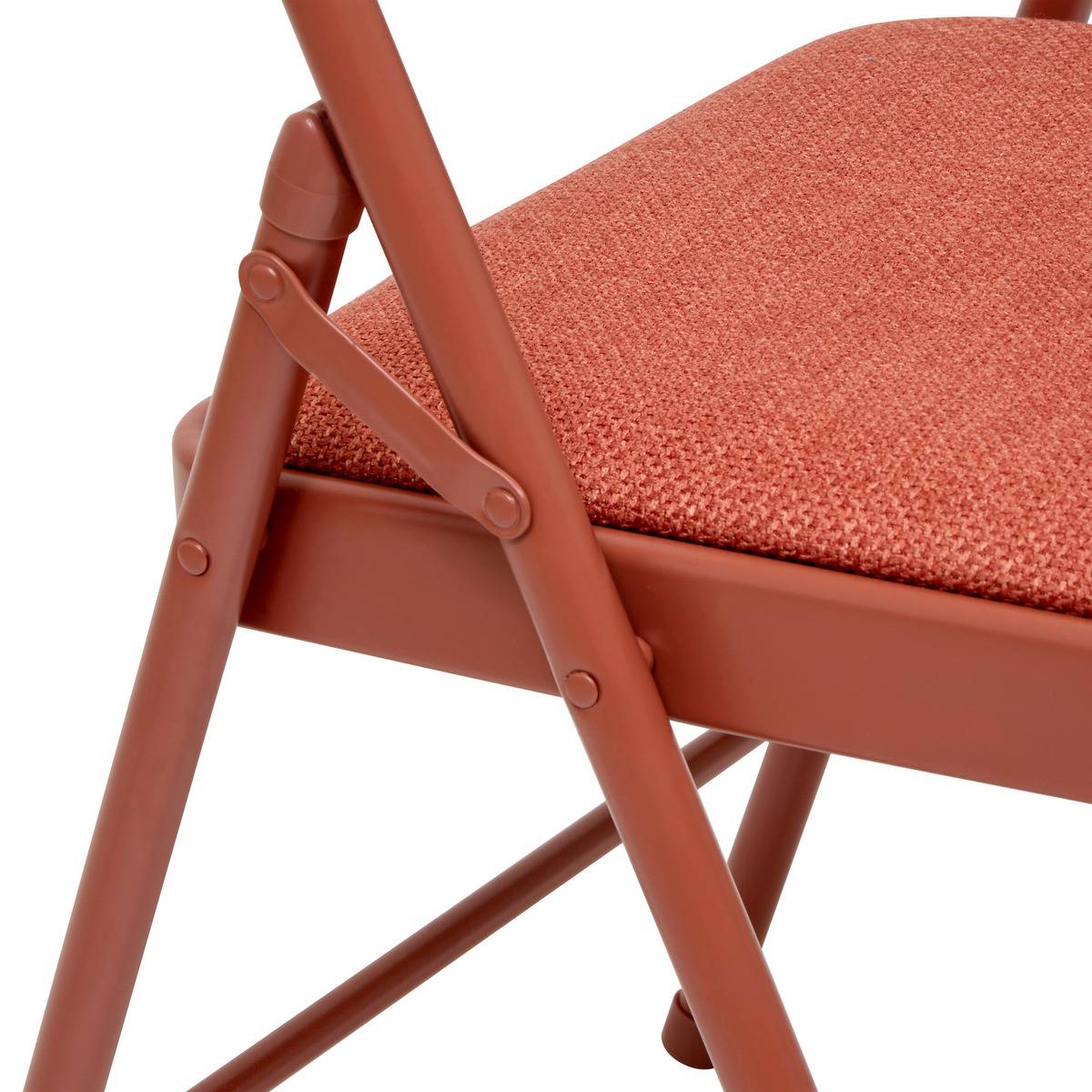Chaise pliante en métal revêtement tissu chiné FLEXY PLUS rose foncé, 5FIVE SIMPLY SMART