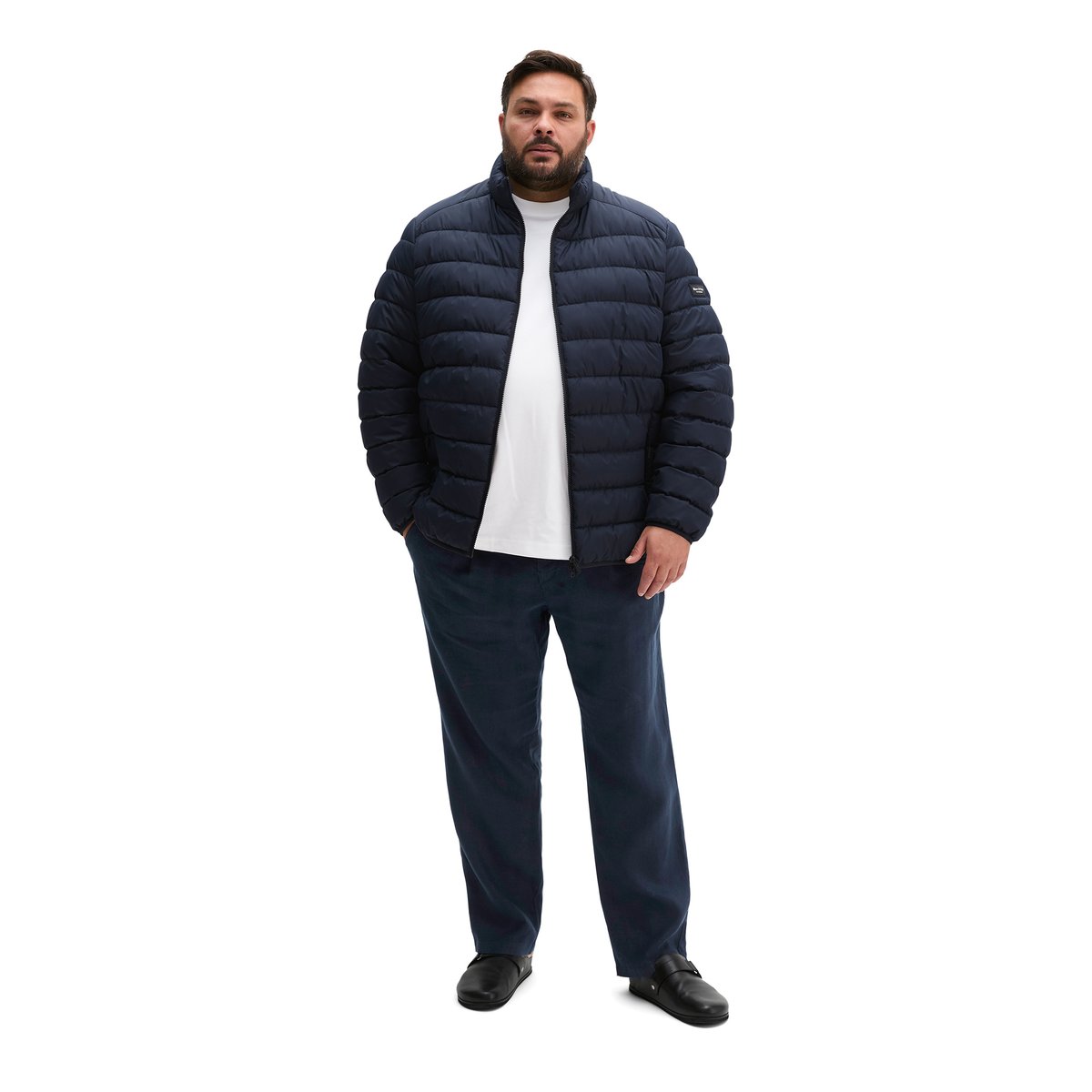 Veste matelassée regular en qualité légère et imperméable bleu foncé, MARC O'POLO