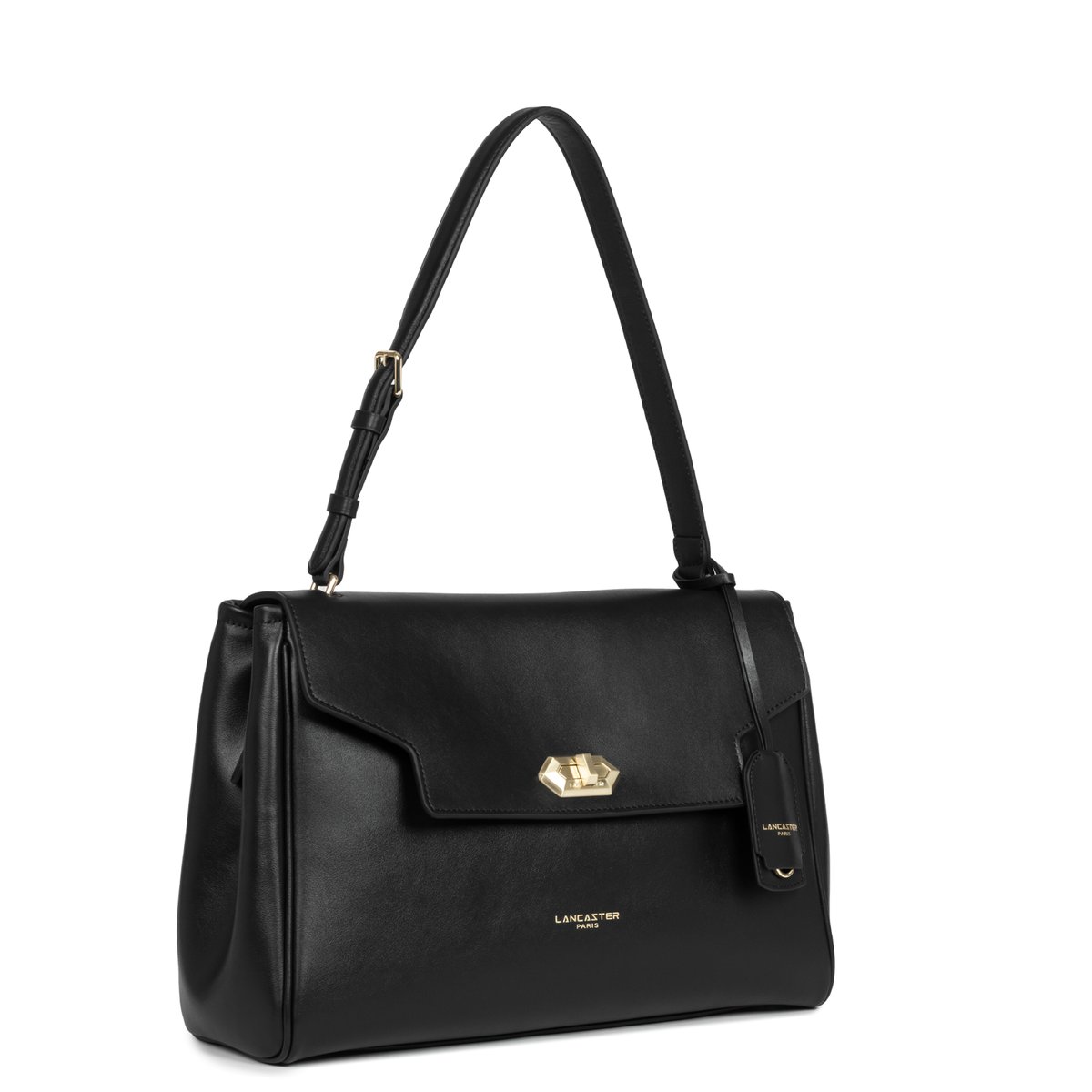 Grand sac cabas épaule DONNA GRACE noir, LANCASTER