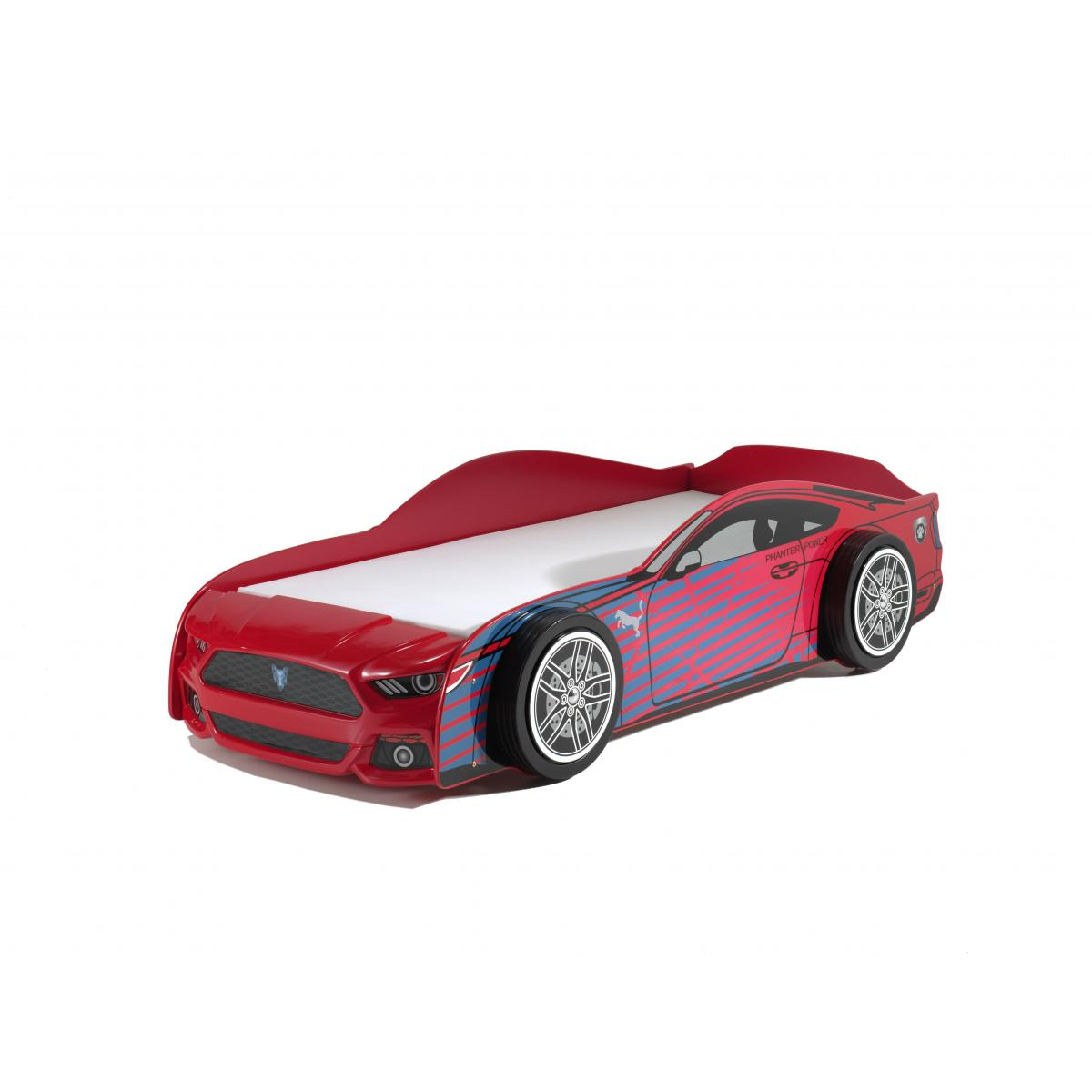 Funbeds Lit voiture Panther Power + Matelas couleur unique, VIPACK
