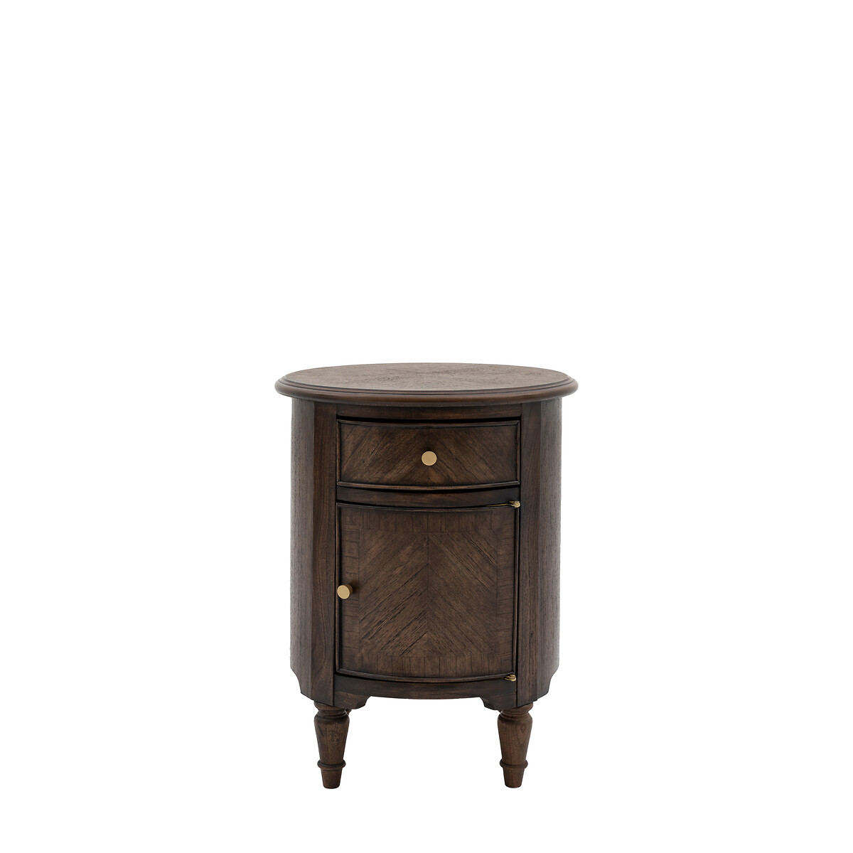 Meford Antique Solid Wood Round Drum Side Table brown , ÉDITÉ