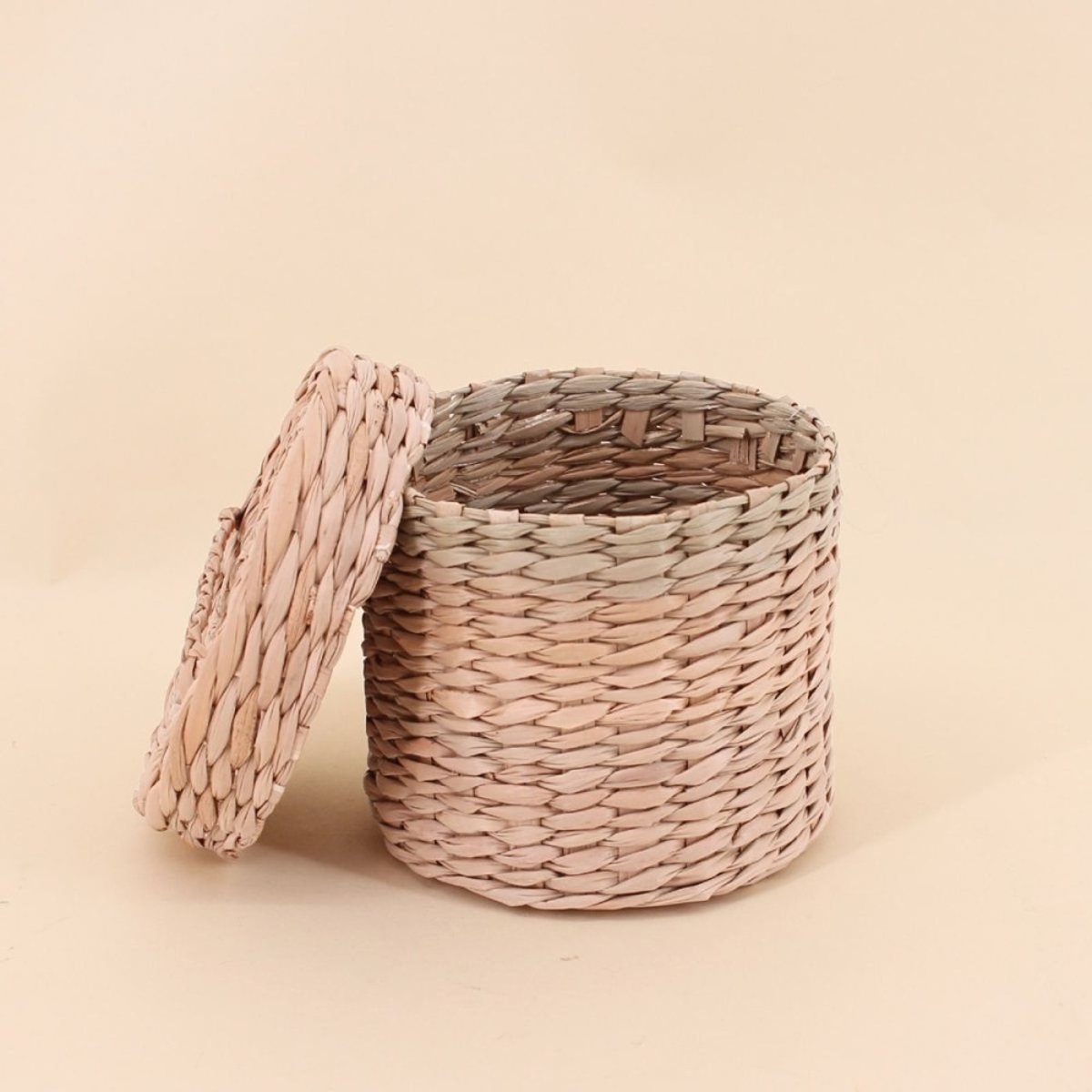 Lot de 2 paniers en jacinthe d'eau naturel, AZAO