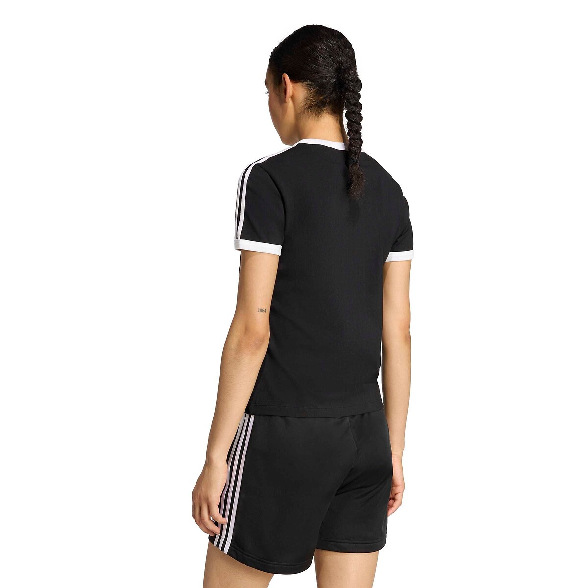 T-Shirt mit kurzen Ärmeln 3 Stripes schwarz, adidas Originals
