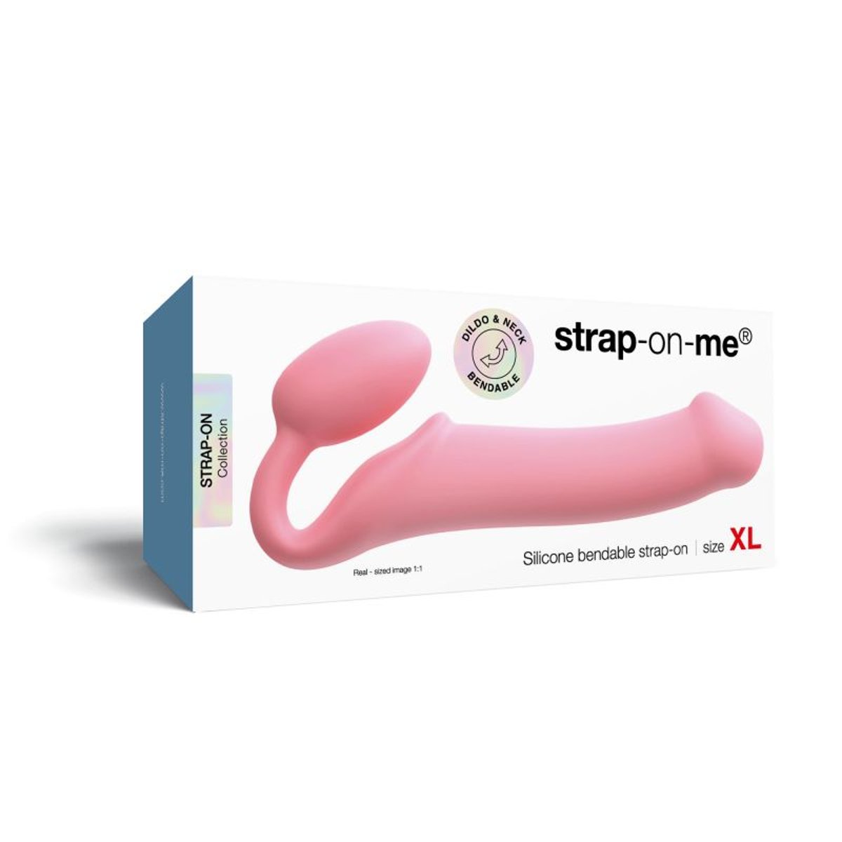 STRAP-ON SEMI-REALISTE BENDABLE ROSE - XL rose, STRAP-ON-ME