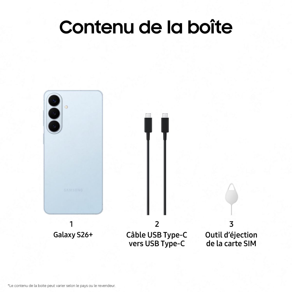 Smartphone Galaxy S26+ Bleu 256Go couleur unique, SAMSUNG