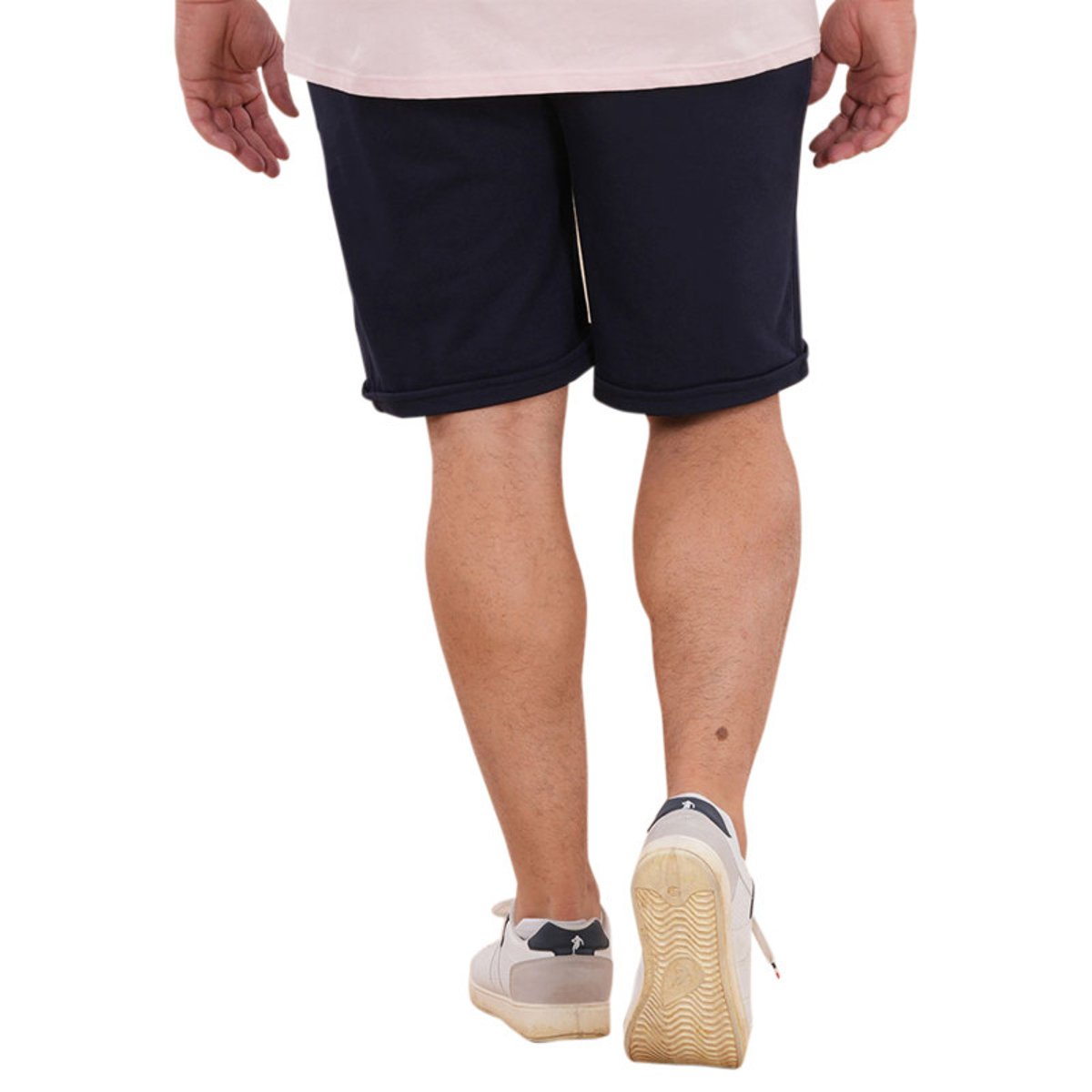 Short jogging en coton biologique mélangé marine uni pourvu d'une coupe droite bleu foncé, RUCKFIELD