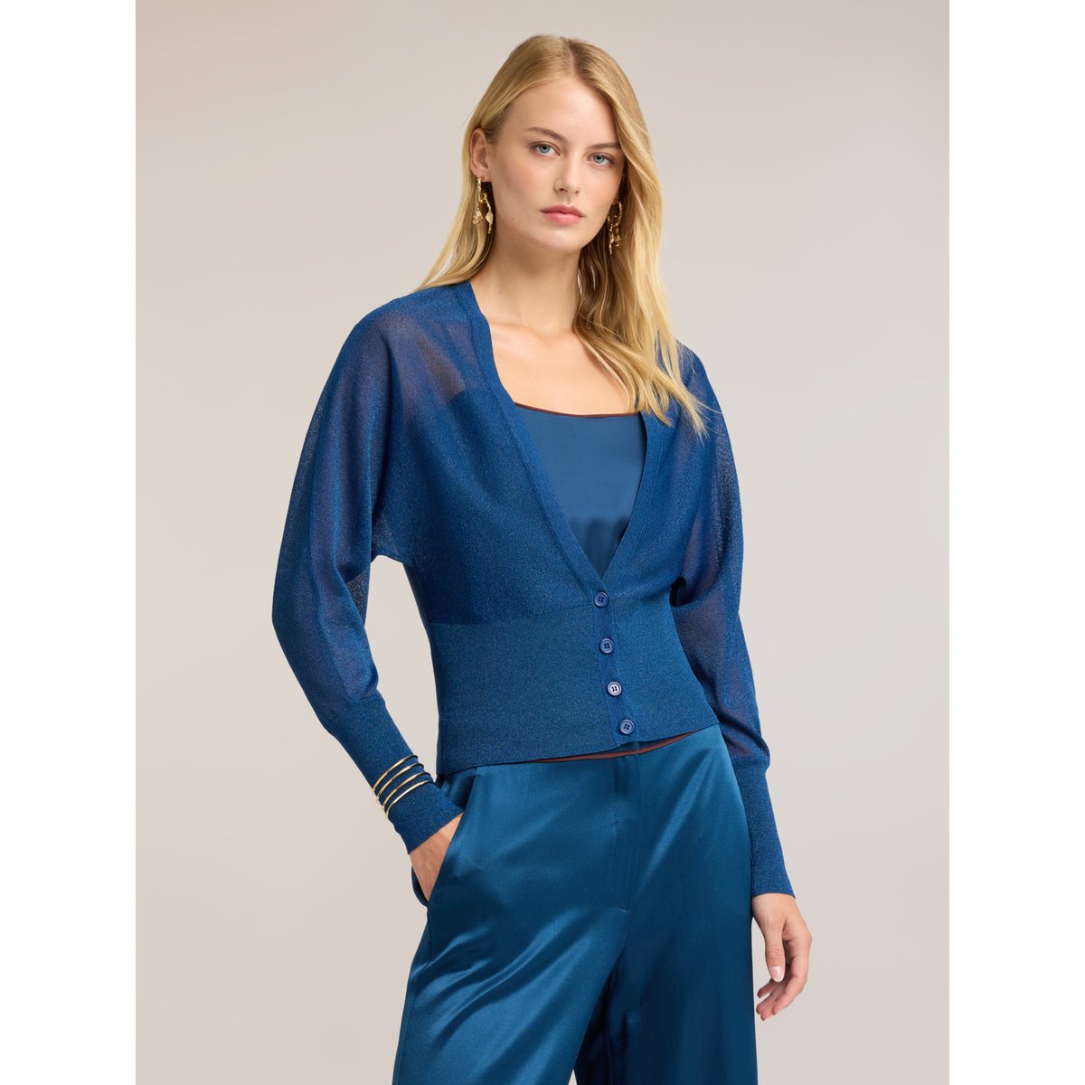 Cardigan fil textile bleu, MOTIVI