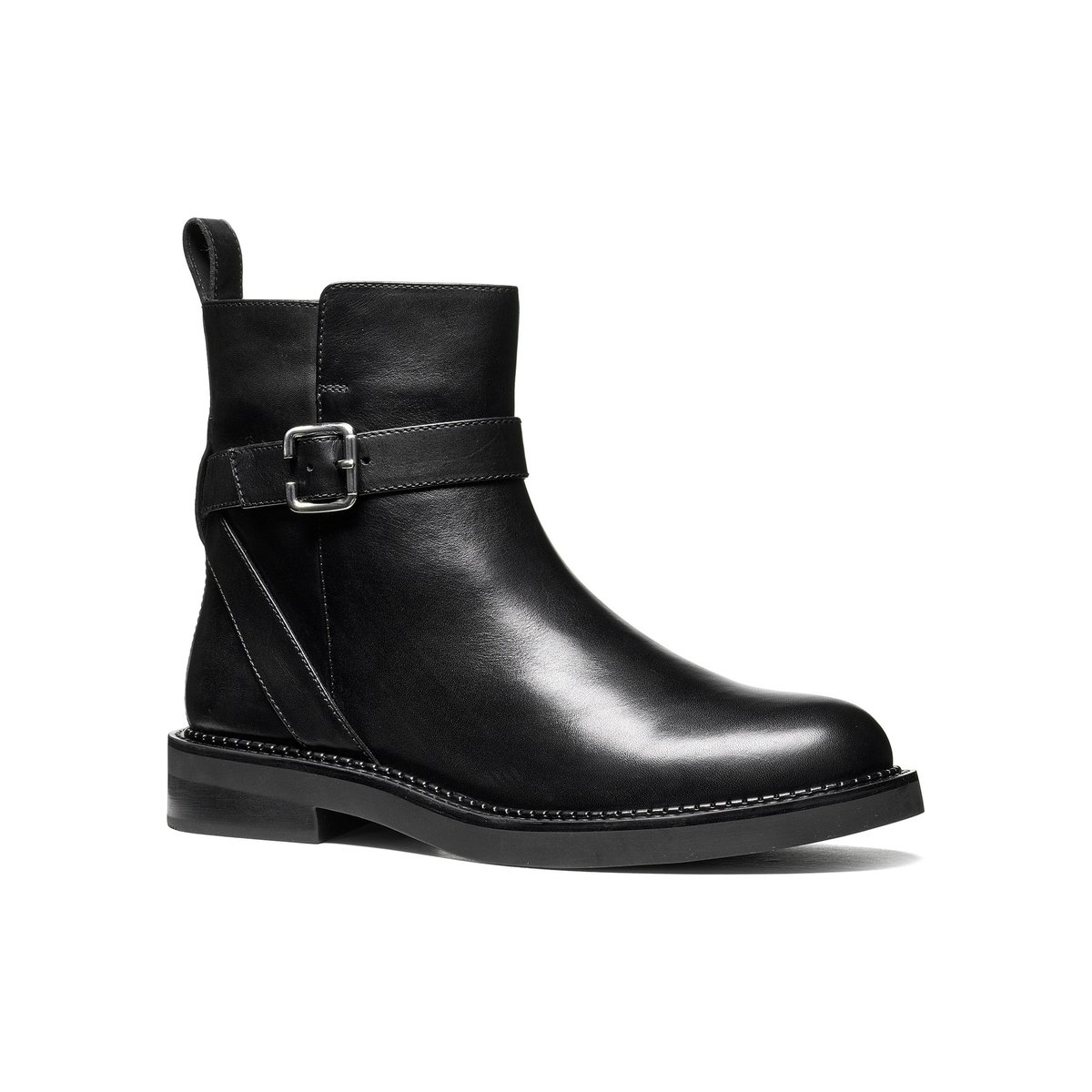Bottines zippées en cuir, SERILDA noir, GEOX