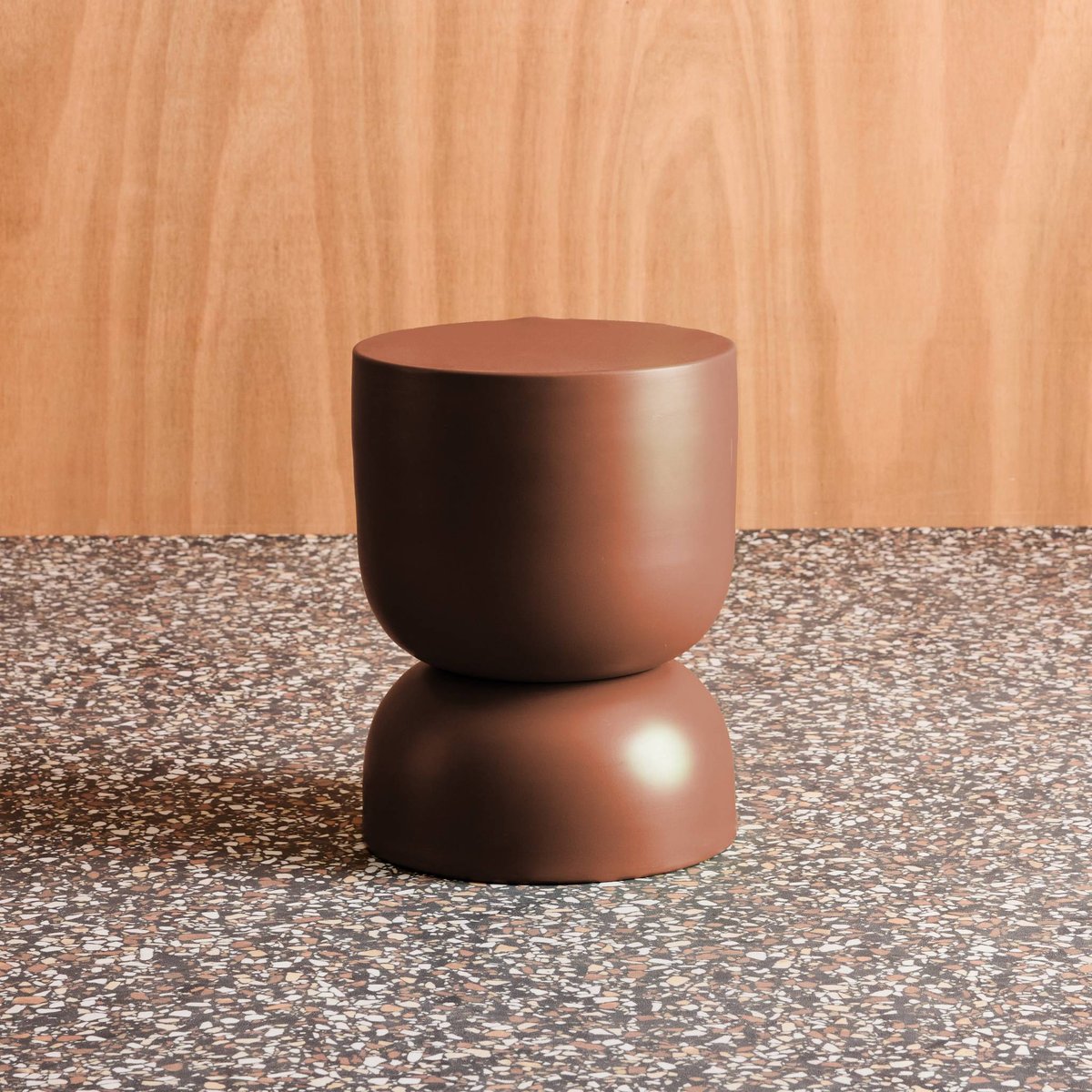 Table d'appoint, bout de canapé, table de chevet métal Ø32 x H42cm MADI terracotta, SWEEEK