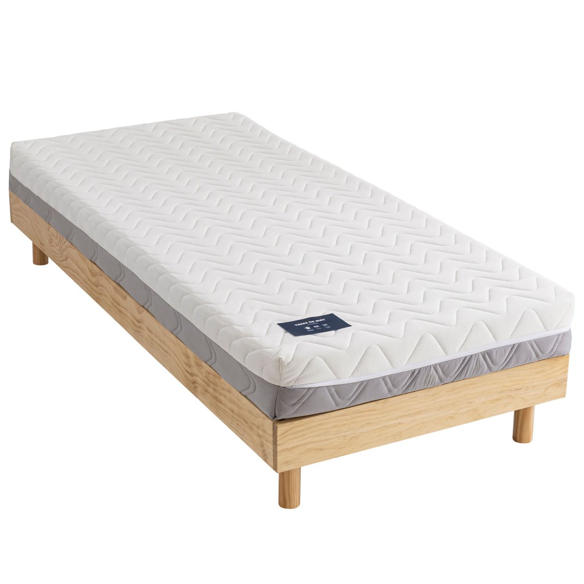 Matelas mousse recyclée 17 cm Conscience couleur unique, TERRE DE NUIT
