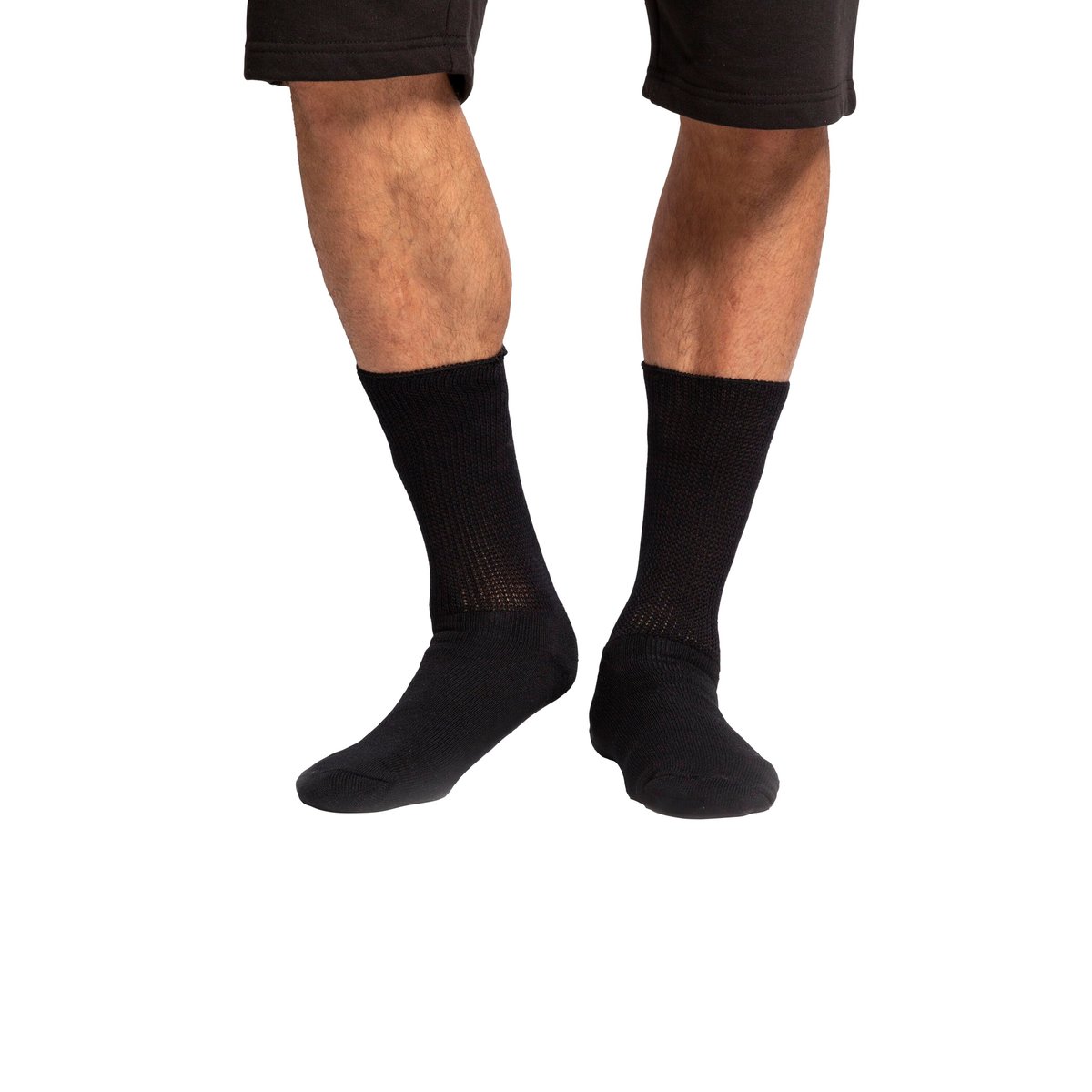 Chaussettes en coton avec renfort au talon classique noir, JP1880