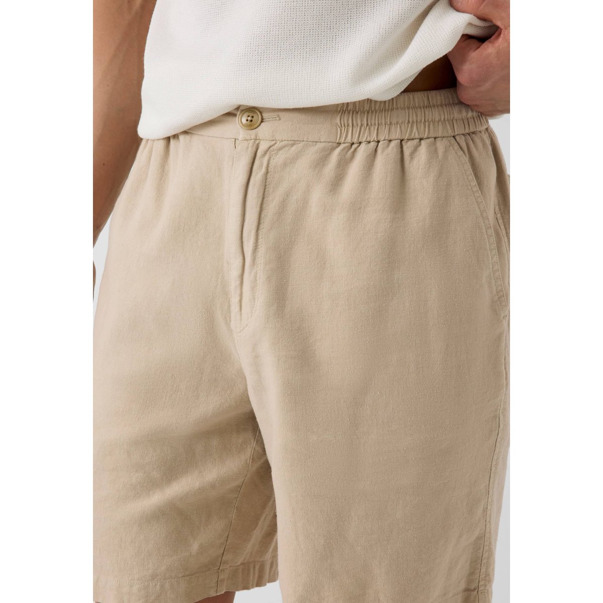 Shorts En Mélange De Lin beige multi, GUESS