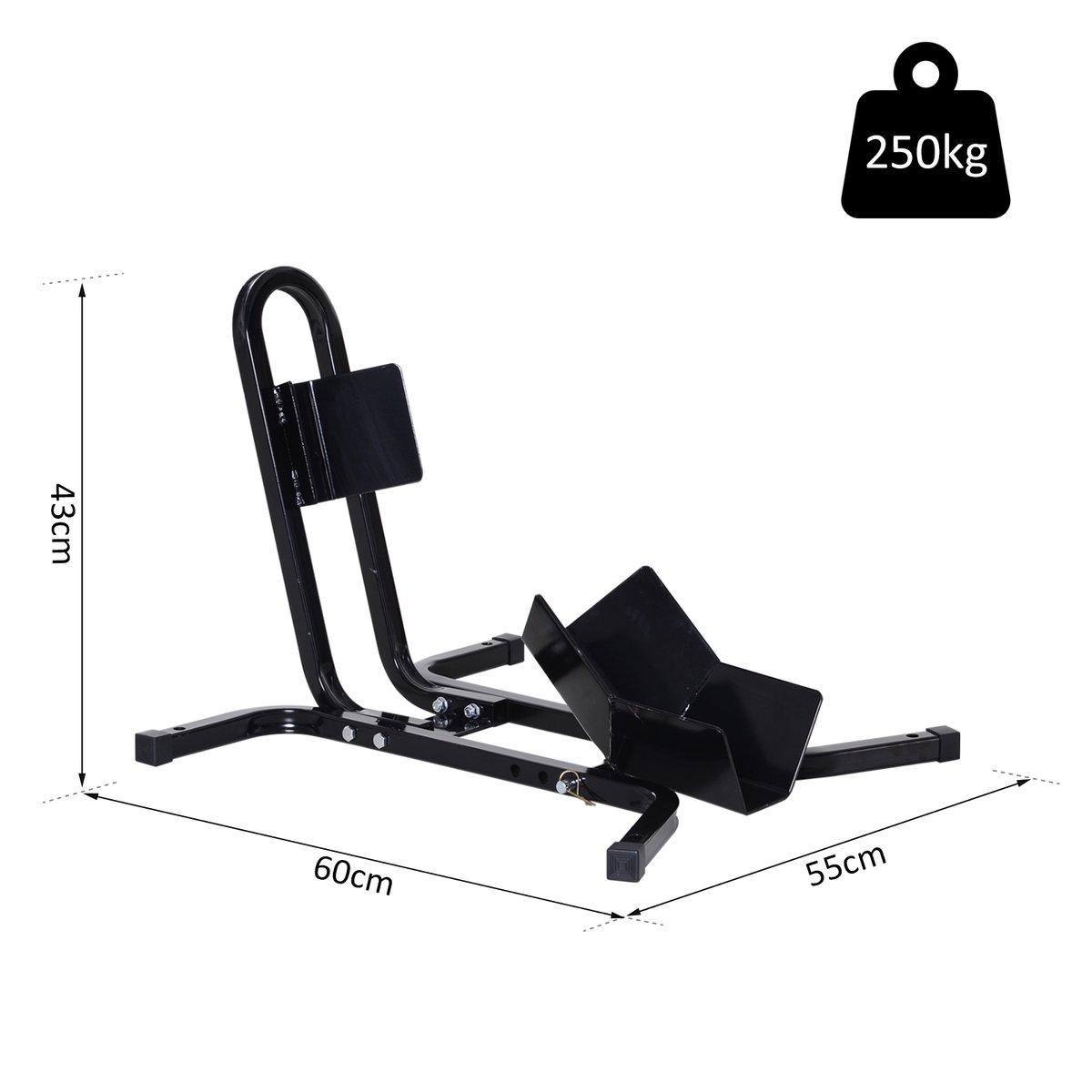 Rail de support universel pour moto noir, HOMCOM
