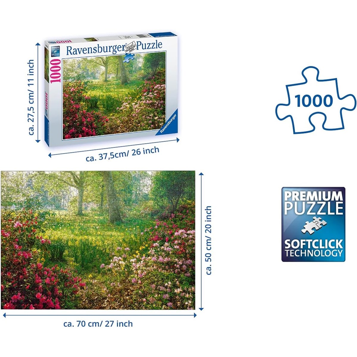 Puzzle Prairie Fleurie 1000 pièces multicolore, RAVENSBURGER