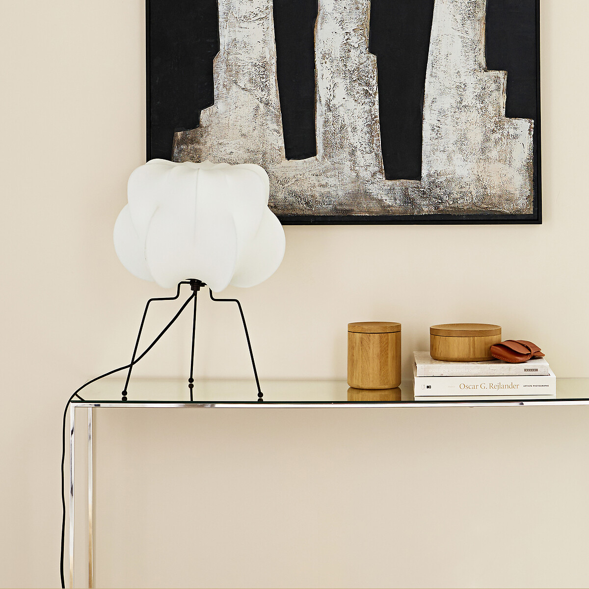 Lampe à poser en métal fer et résine, Oï blanc, AM.PM