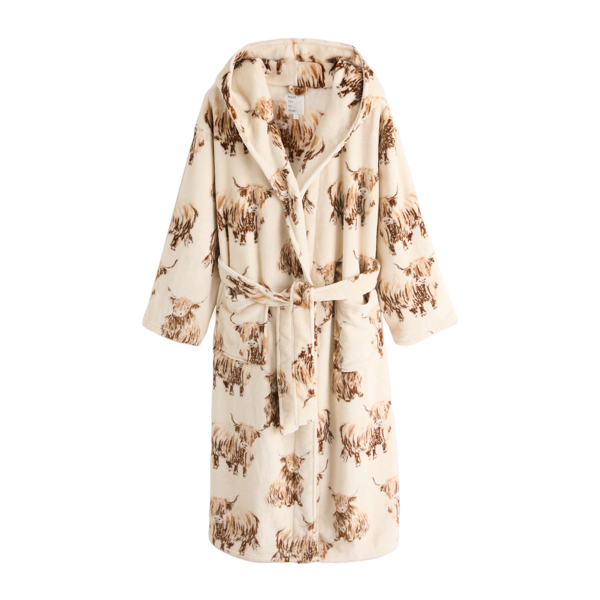 Robe de chambre confortable ecru hamish la vache highland, NEXT