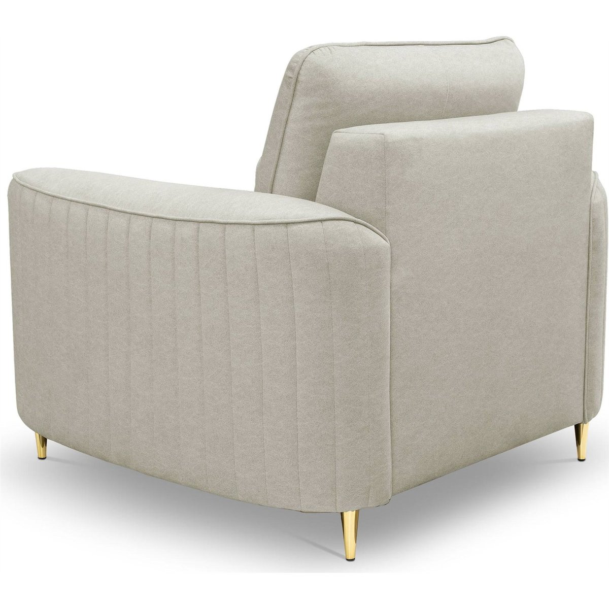 Fauteuil cabriolet en velours PANTANO beige clair, RECOLLECTION